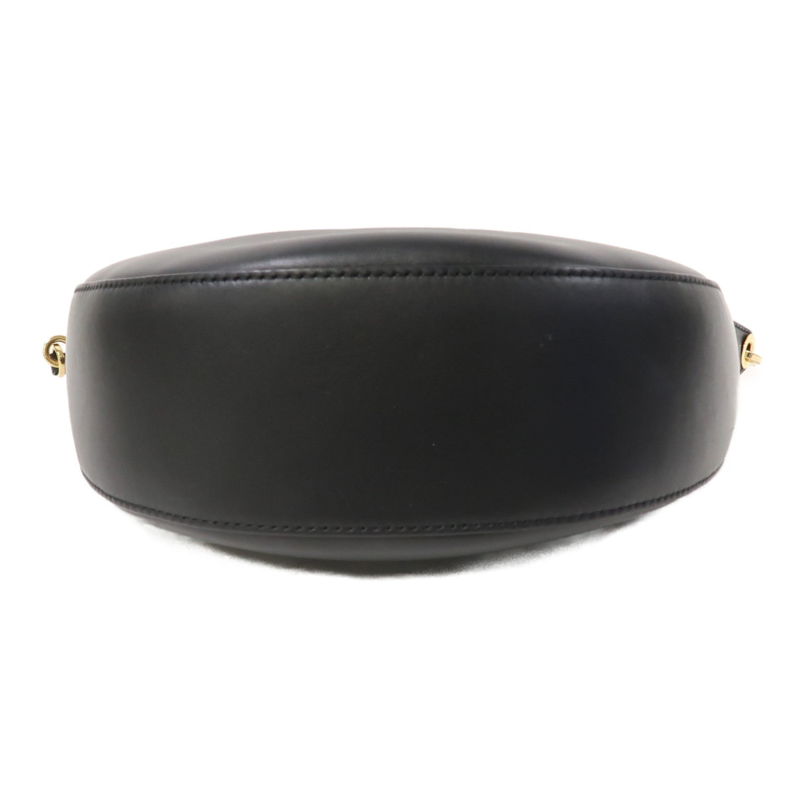 LOEWE 牛皮皮革Luna金扣肩背袋黑色