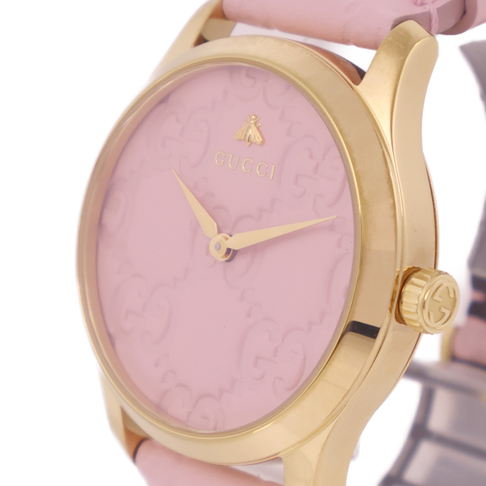 GUCCI G-Timeless不鏽鋼手錶石英機芯粉紅色