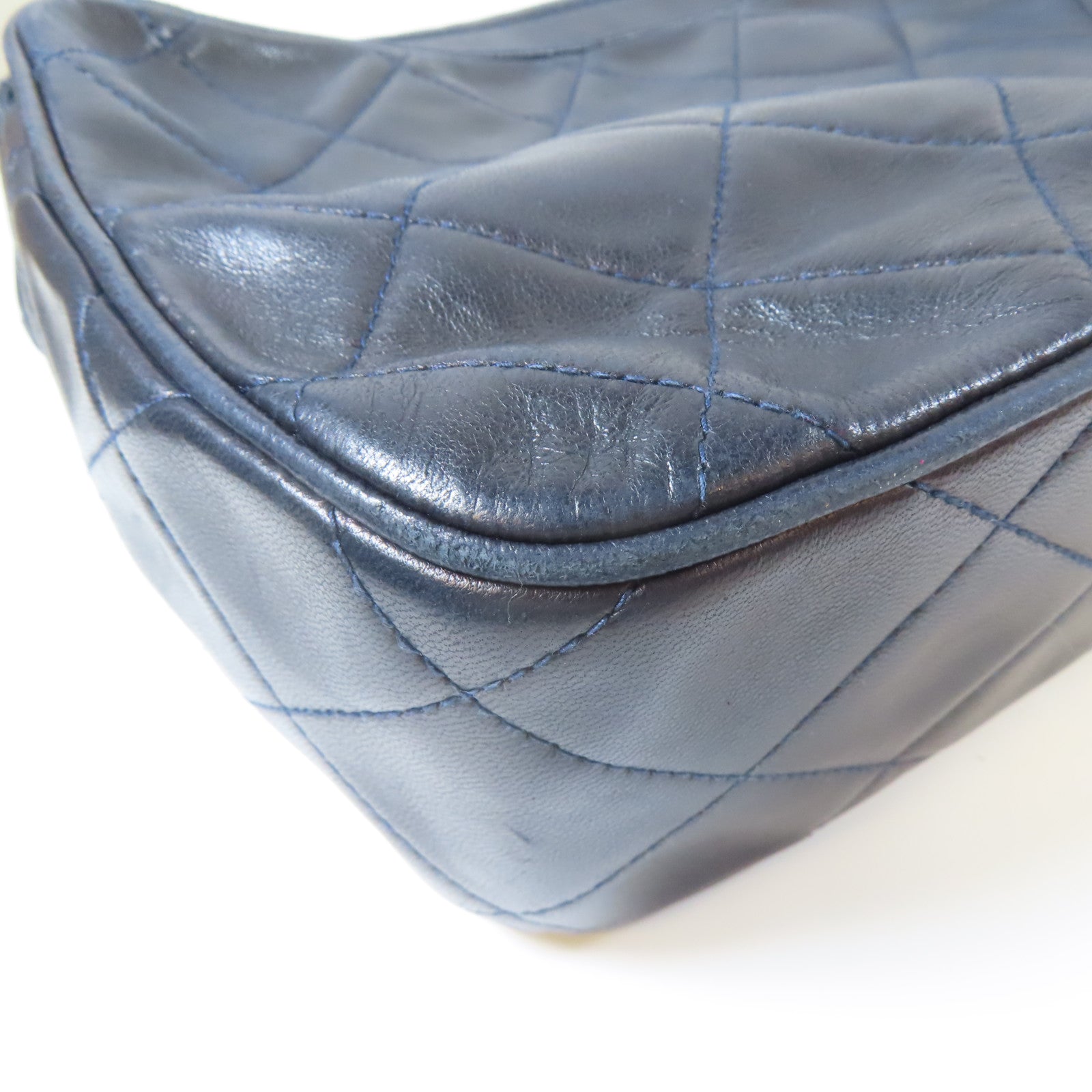 CHANEL 【激減優惠】菱格羊皮皮革Vintage Shoulder Bag金扣肩背袋黑色
