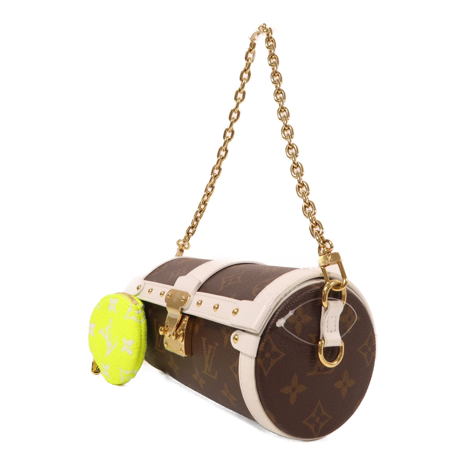 LOUIS VUITTON 【激減優惠】Monogram/牛皮皮革Papillon Trunk金扣鏈帶手挽肩背兩用袋