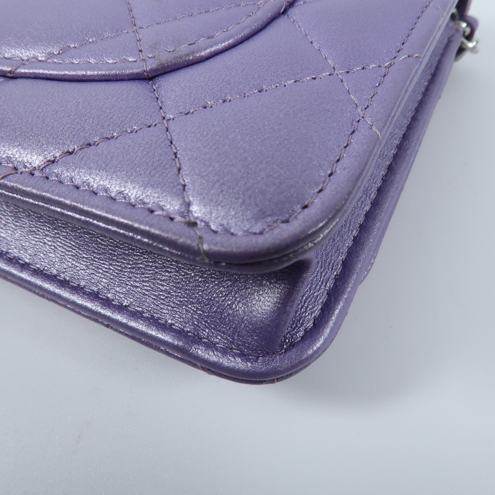 CHANEL 羊皮皮革WOC Wallet On Chain銀扣鏈帶肩背袋