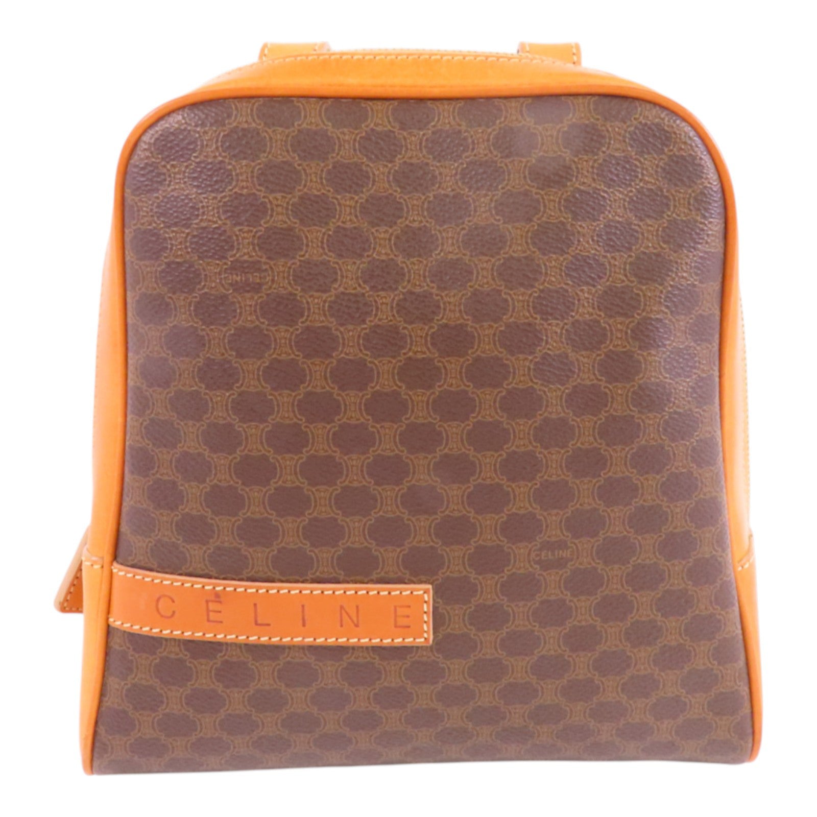 CELINE 【激減優惠】塗層皮革Vintage Celine Backpack金扣背包