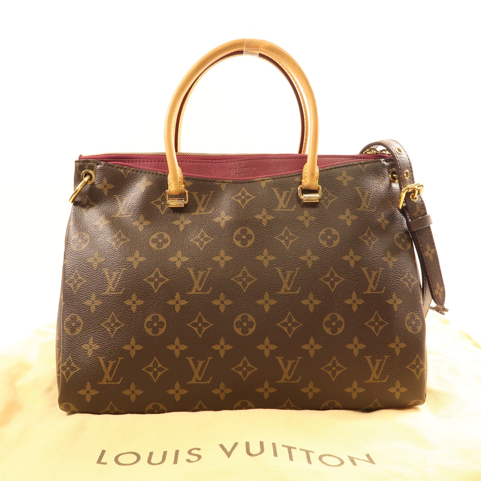 LOUIS VUITTON LV GHW Palas MM Shoulder Bag M41064 Monogram Brown