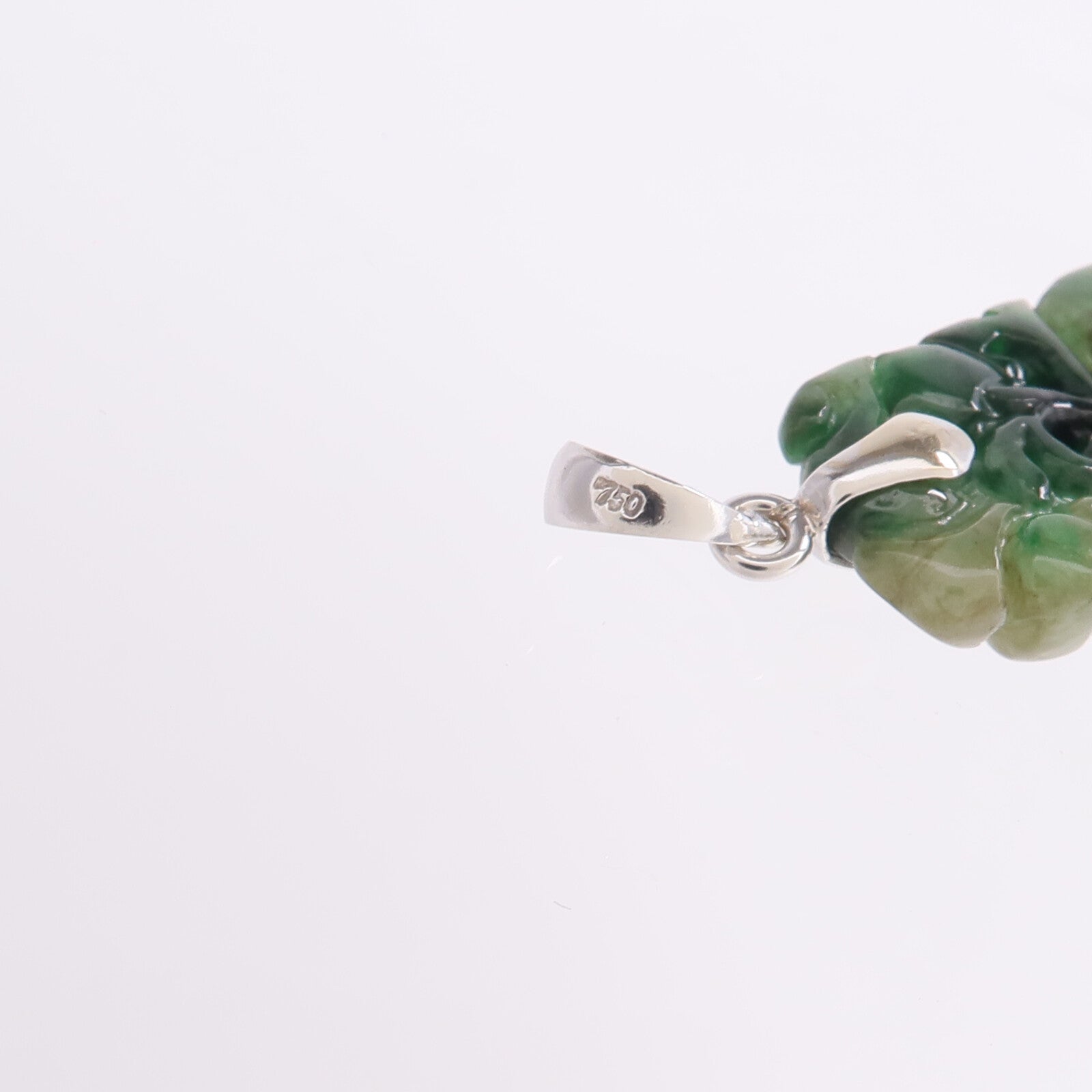 JEWELRY 18K白金Pendant Top翡翠吊墜