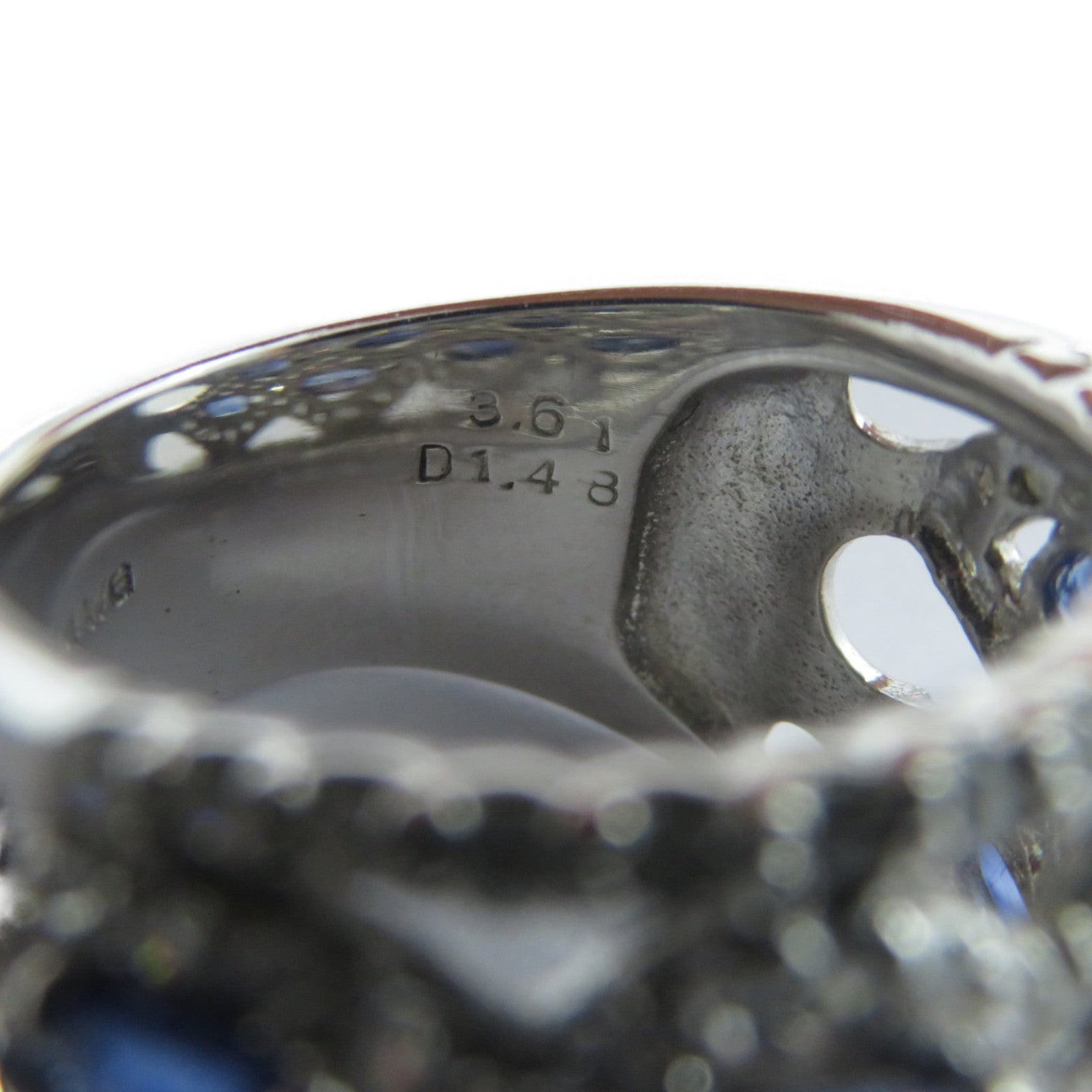 JEWELRY 【激減優惠】14K白金Sapphire Diamond Ring 3.61ct藍寶石/1.48ct鑽石戒指US#6.5