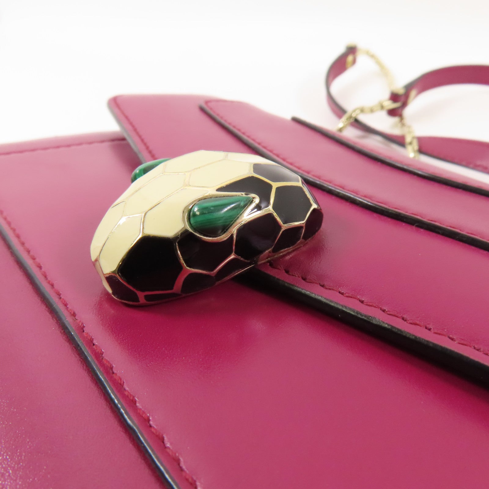 BVLGARI 【激減優惠】牛皮皮革Serpenti Forever金扣鏈帶肩背袋