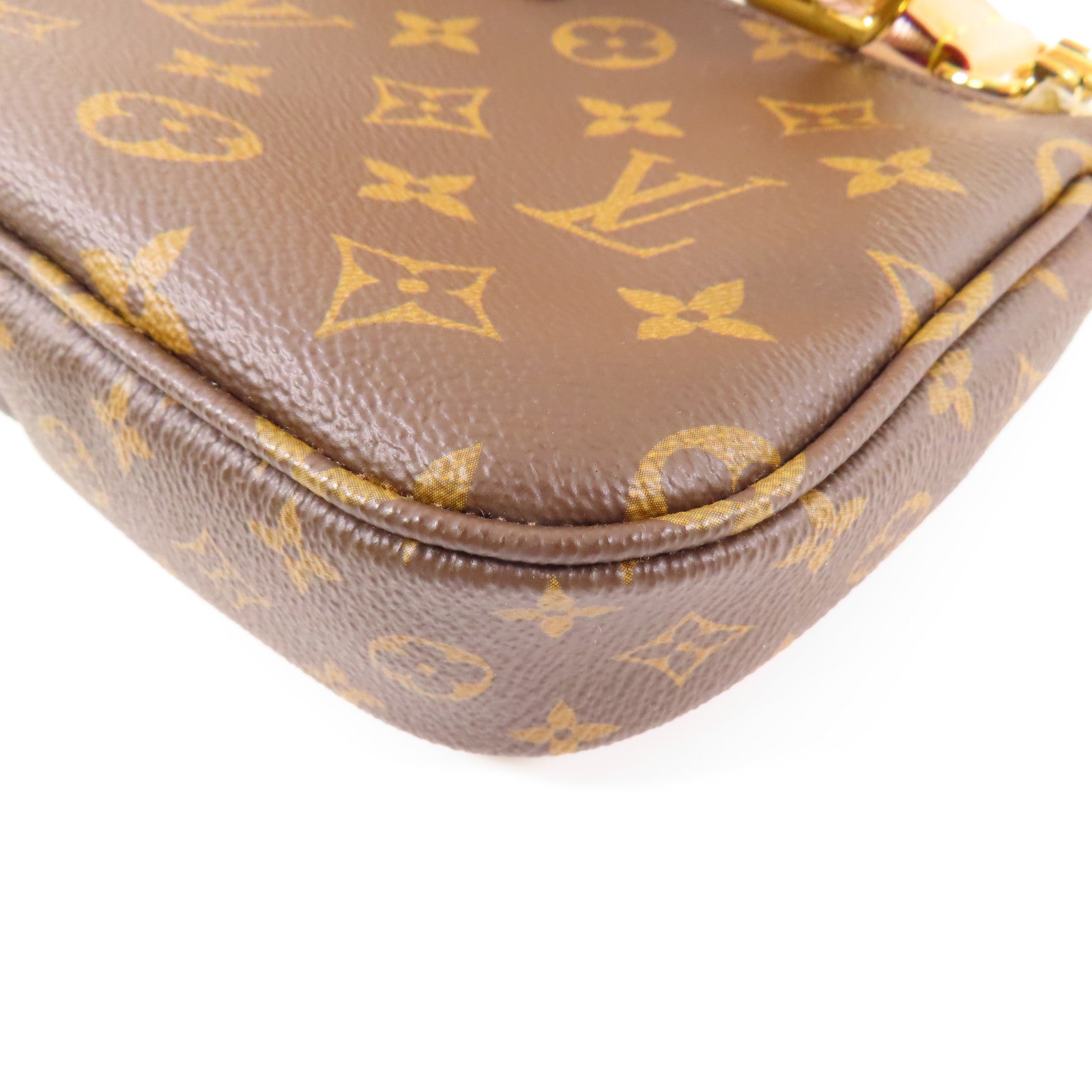 LOUIS VUITTON 【激減優惠】Monogram Multi Pochette Accessoires金扣手挽肩背兩用袋棕色