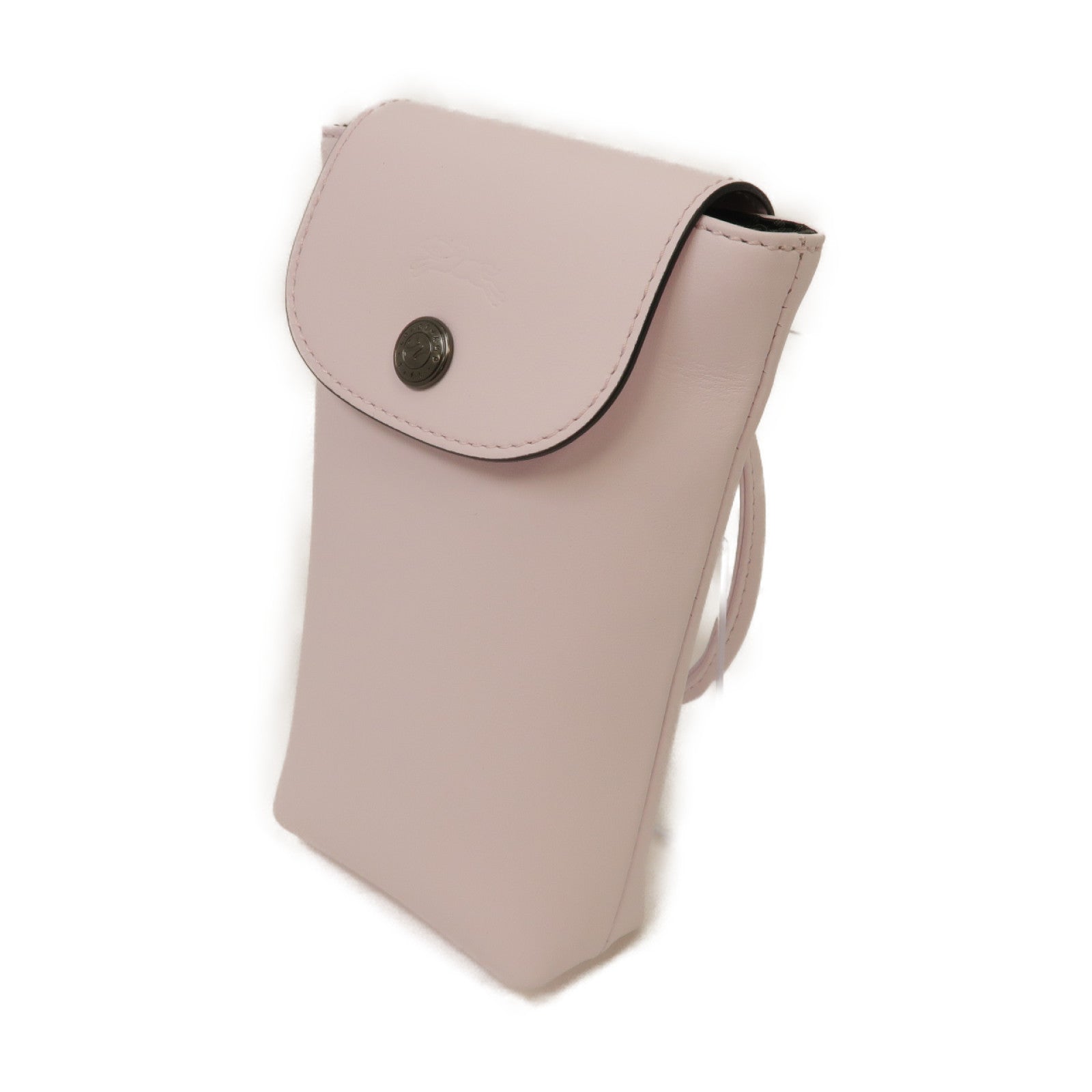 Longchamp 牛皮皮革Shoulder Bag銀扣肩背袋粉紅色
