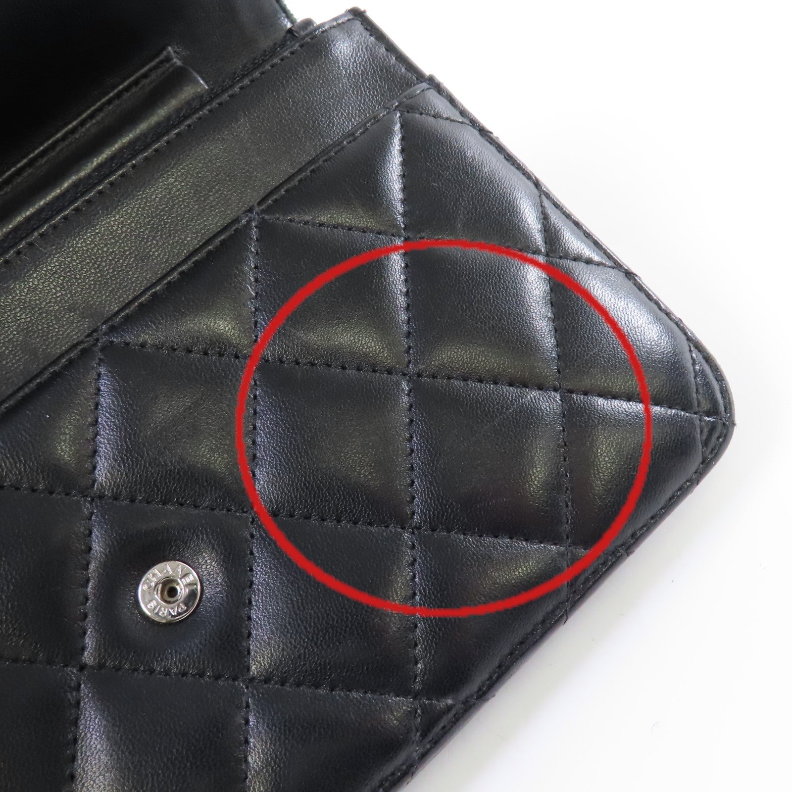 CHANEL 菱格羊皮皮革WOC Shoulder Bag銀扣鏈帶肩背袋黑色