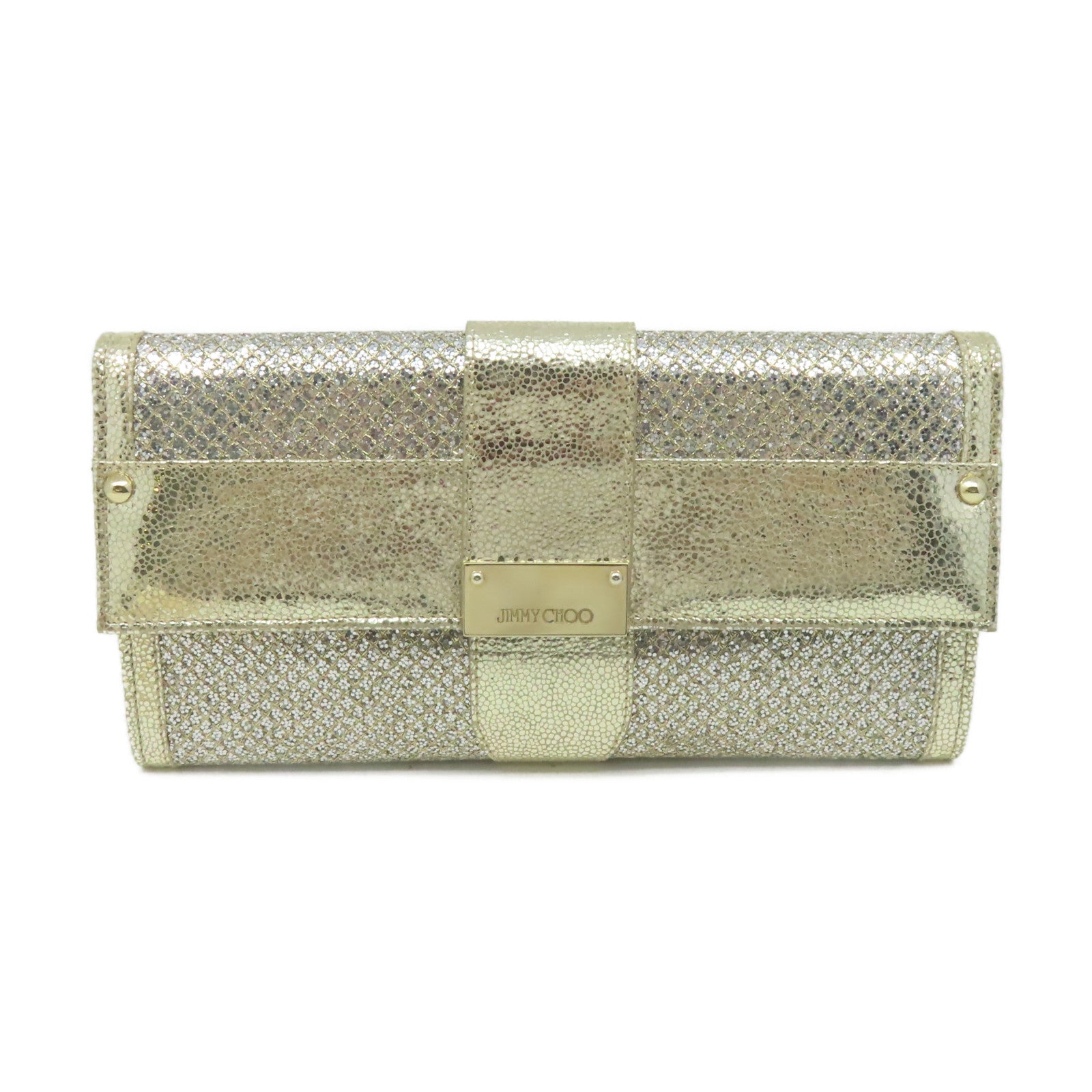 JIMMY CHOO 【激減優惠】金蔥粉Glitter Clutch手拿包金色