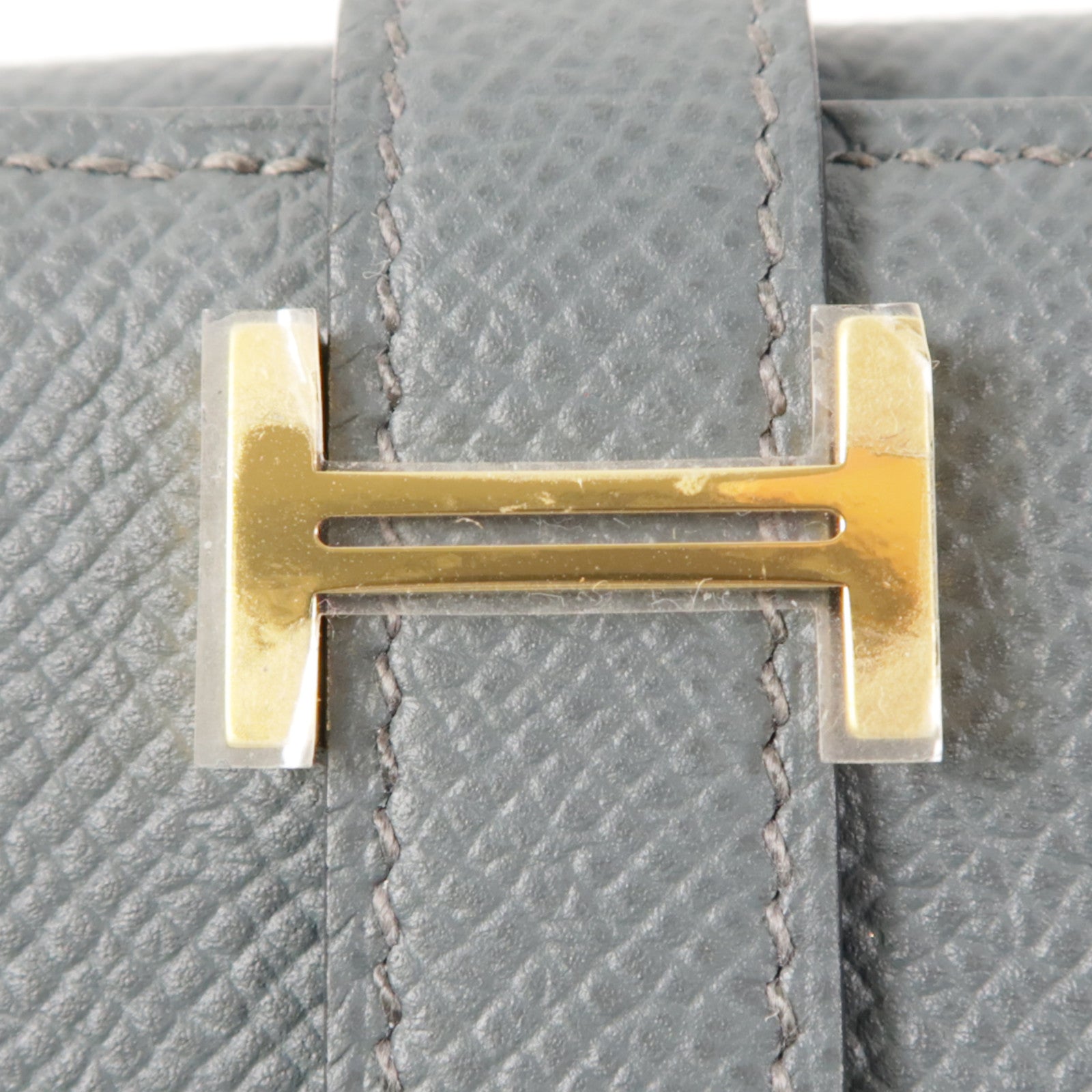 HERMES Epsom皮革Bearn Compact金扣錢包