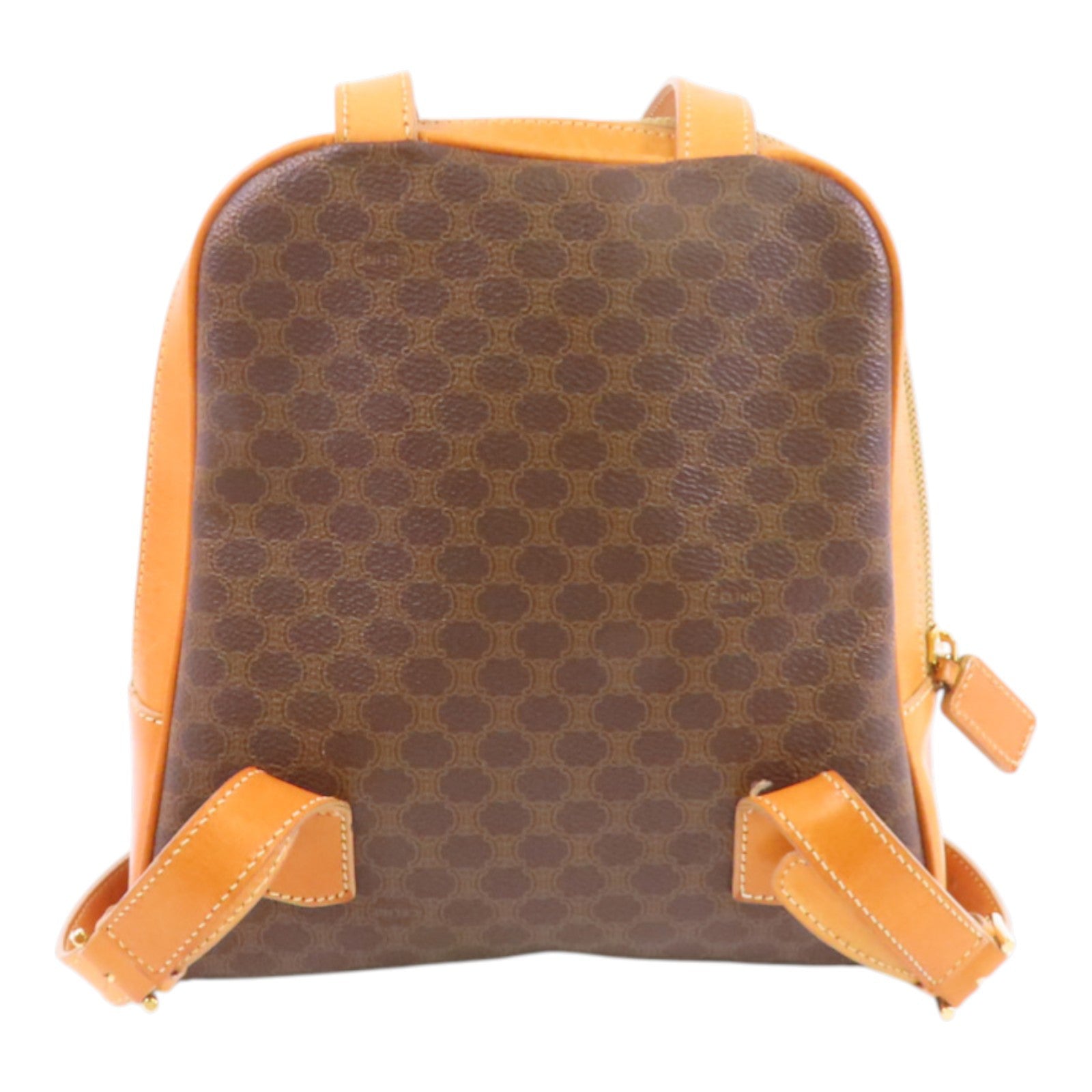 CELINE 塗層皮革Vintage Celine Backpack金扣背包