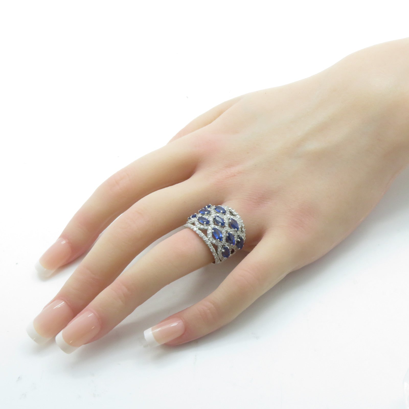 JEWELRY 【激減優惠】14K白金Sapphire Diamond Ring 3.61ct藍寶石/1.48ct鑽石戒指US#6.5