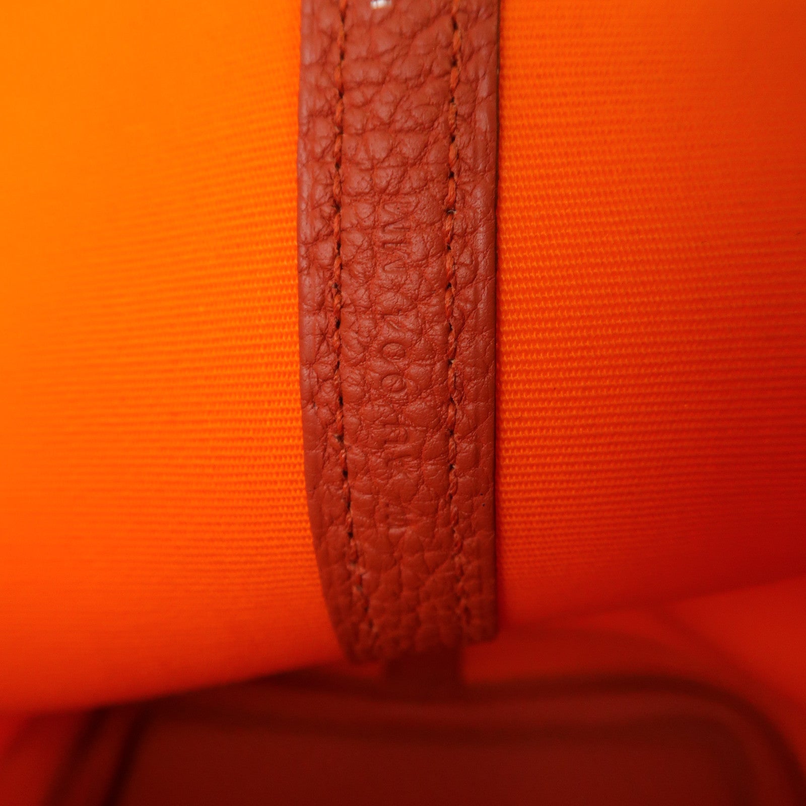 HERMES 帆布Garden Party TPM銀扣手挽袋橙色