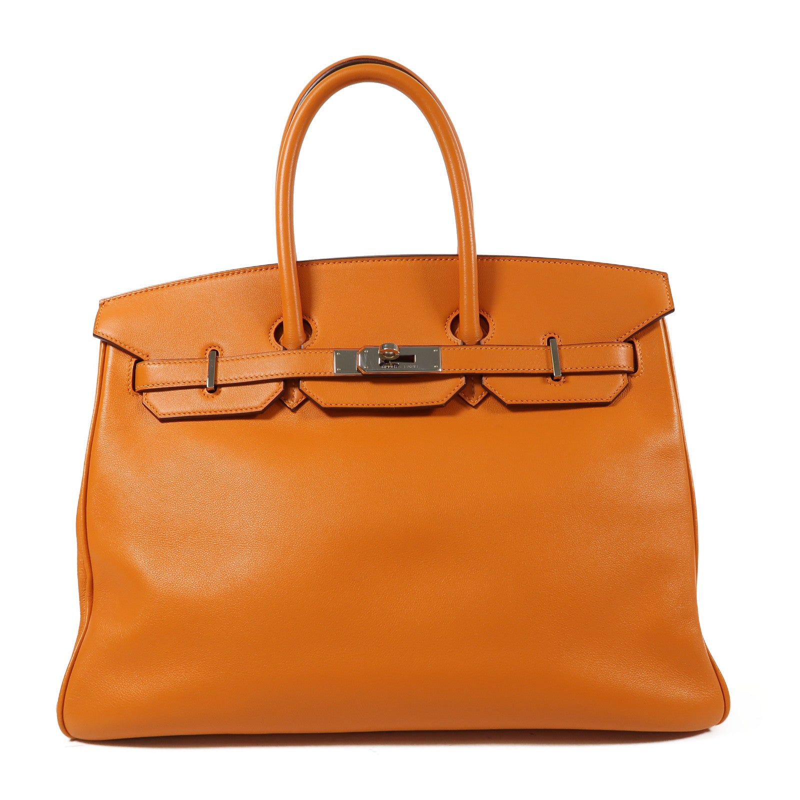 HERMES Swift皮革Birkin 35銀扣手挽袋Orange橙色
