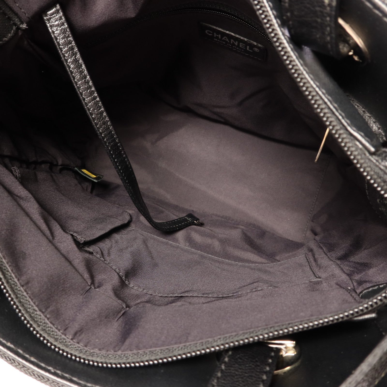 CHANEL 塗層帆布Shoulder Tote銀扣肩背袋/手挽袋