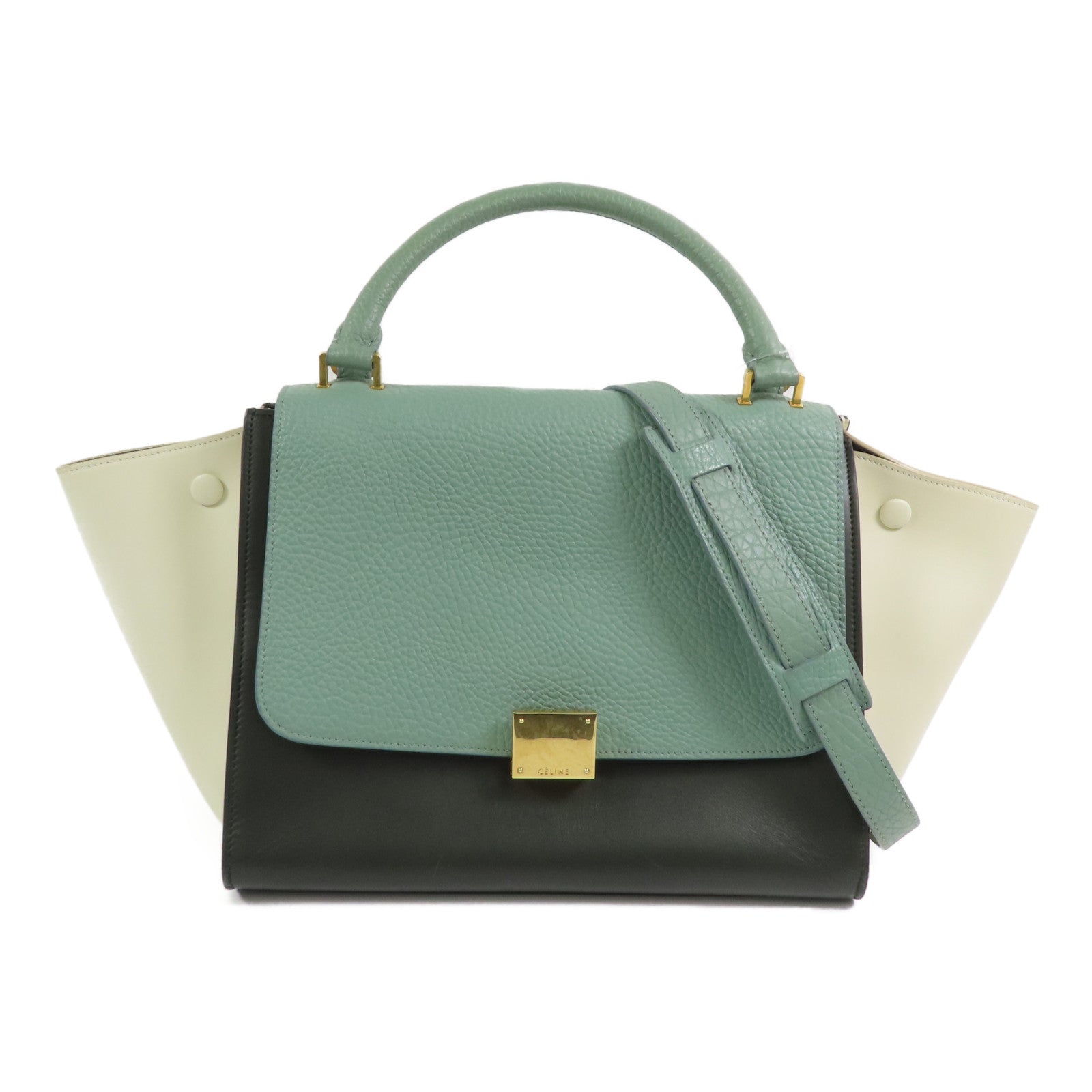 CELINE 牛皮皮革Trapeze金扣手挽肩背兩用袋