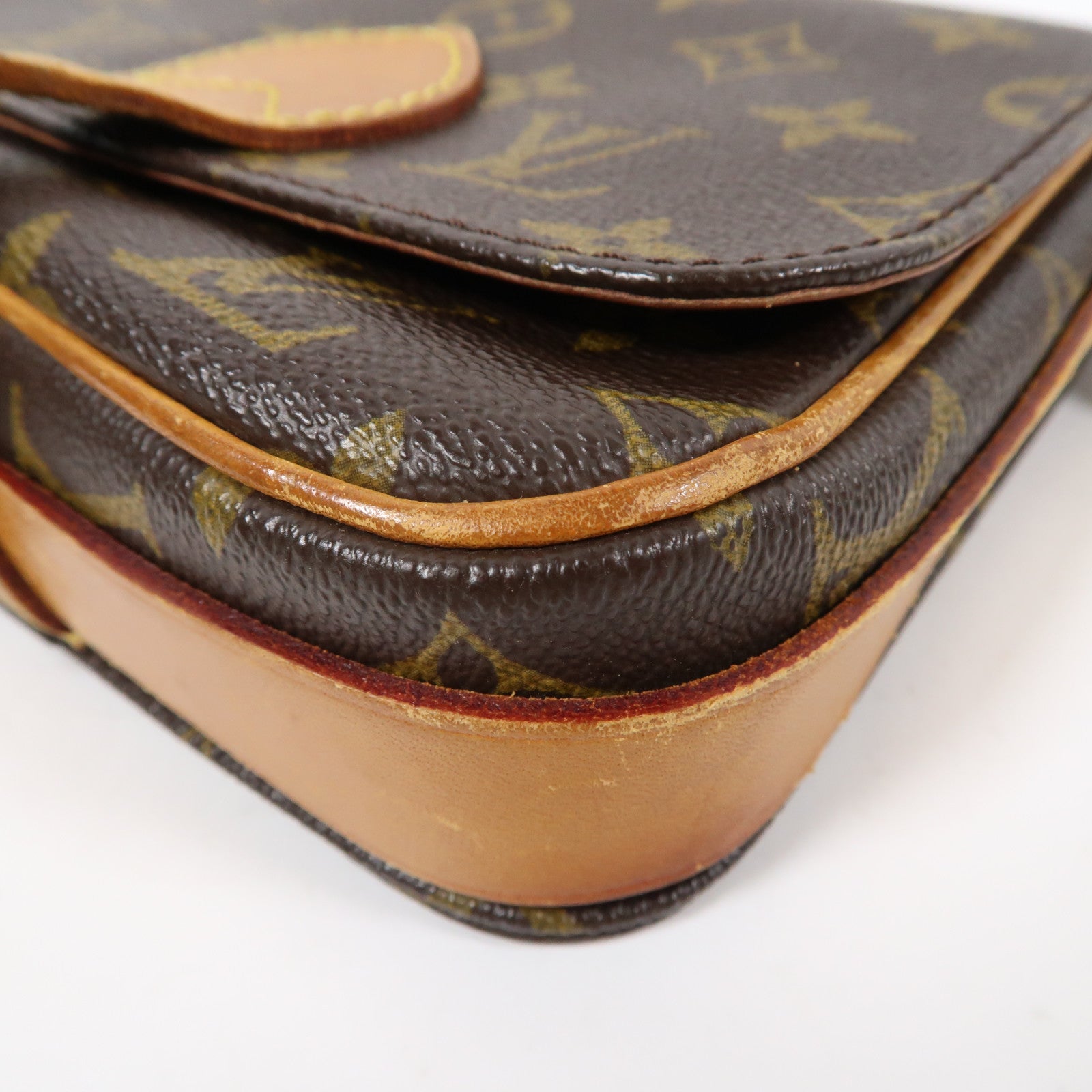 LOUIS VUITTON Monogram Mini Cartouchiere金扣肩背袋啡色