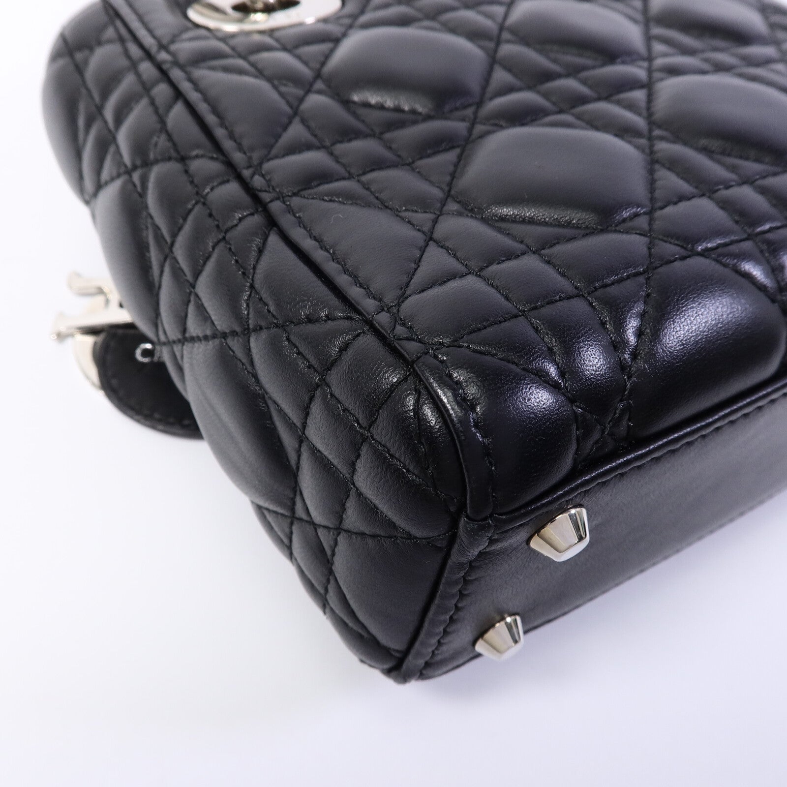 Dior 羊皮皮革Lady Dior Mini手挽肩背兩用袋