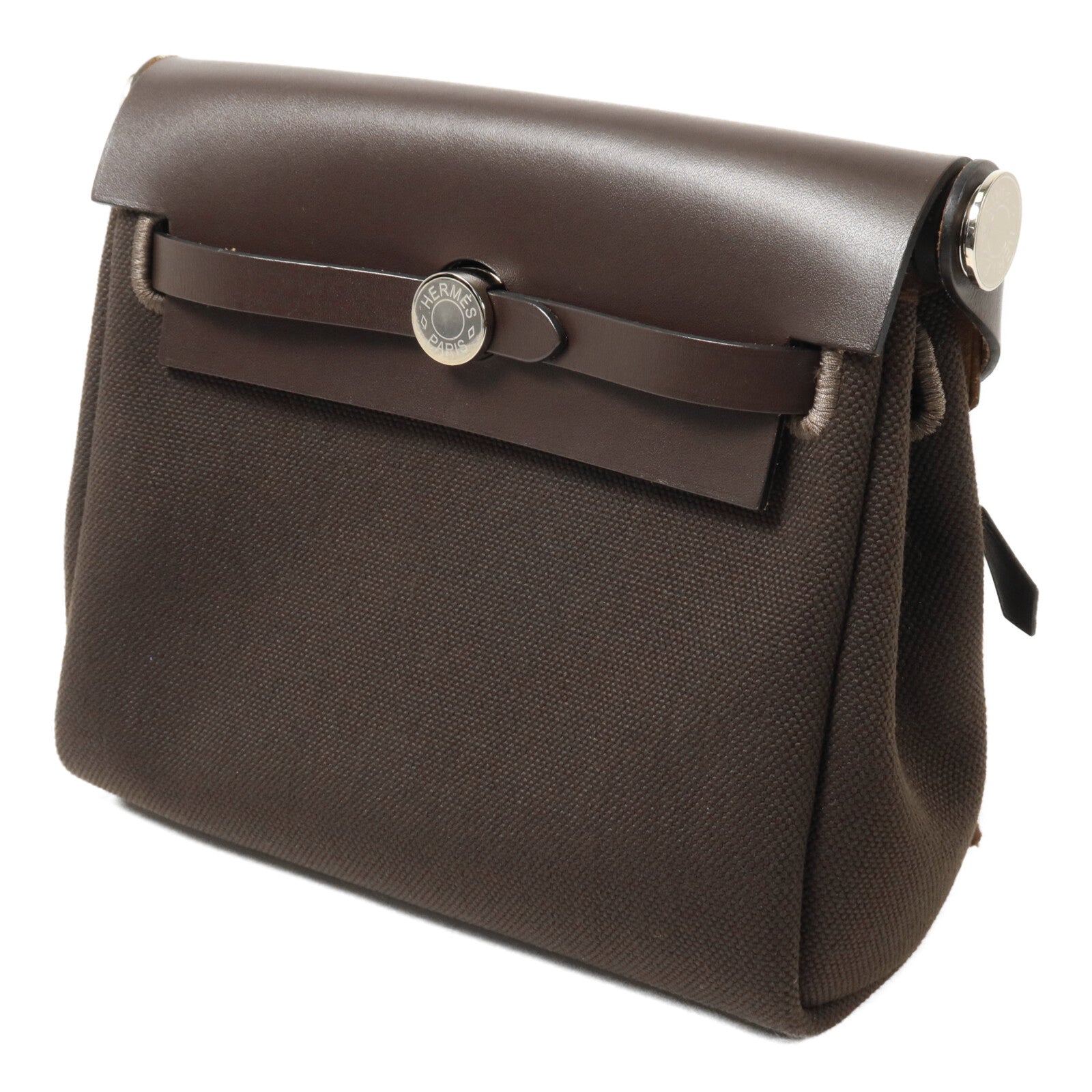 HERMES 帆布Mini Herbag肩背袋Ebene