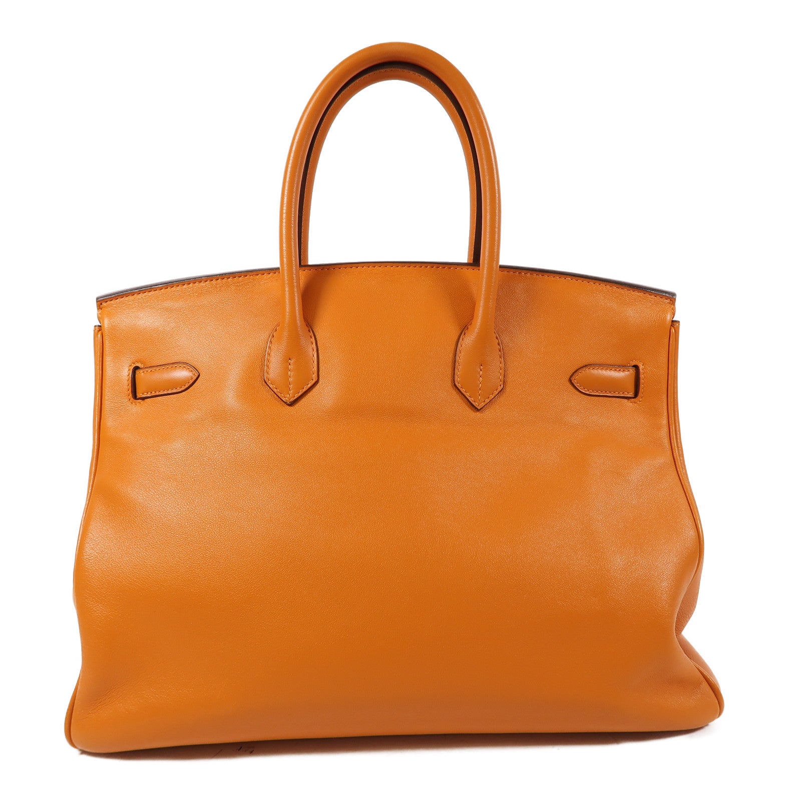 HERMES Swift皮革Birkin 35銀扣手挽袋Orange橙色