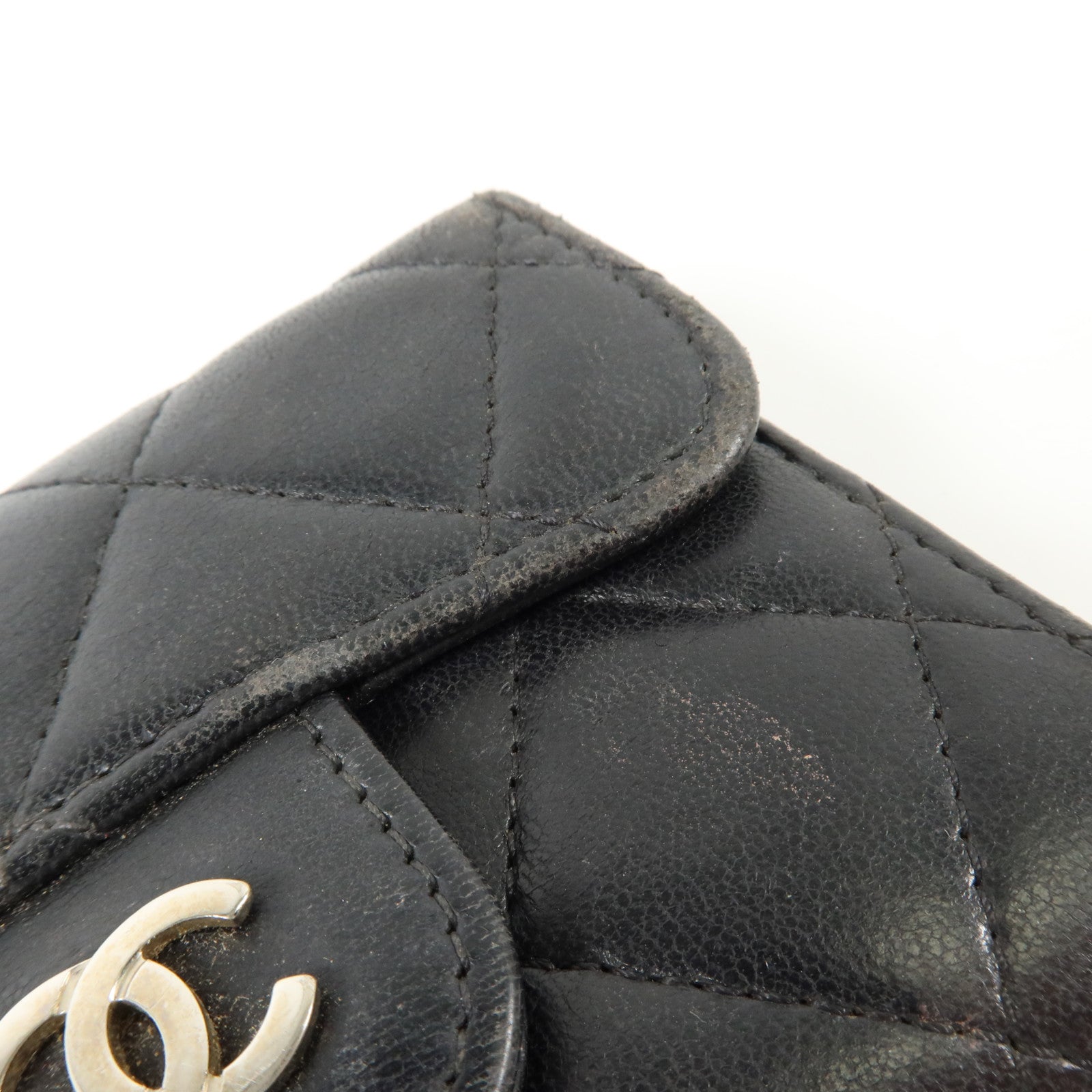 CHANEL 羊皮皮革Card Case銀扣卡片套