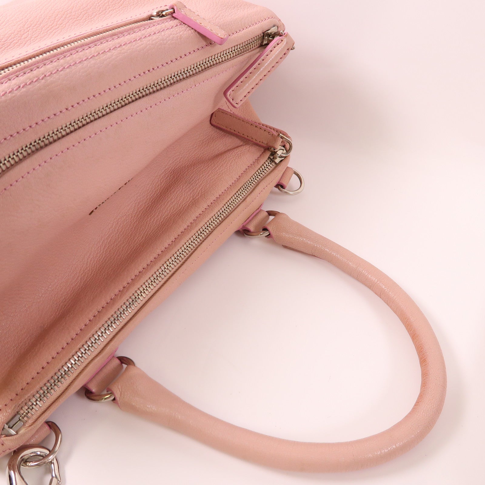 GIVENCHY 皮革Pandora銀扣手挽肩背兩用袋