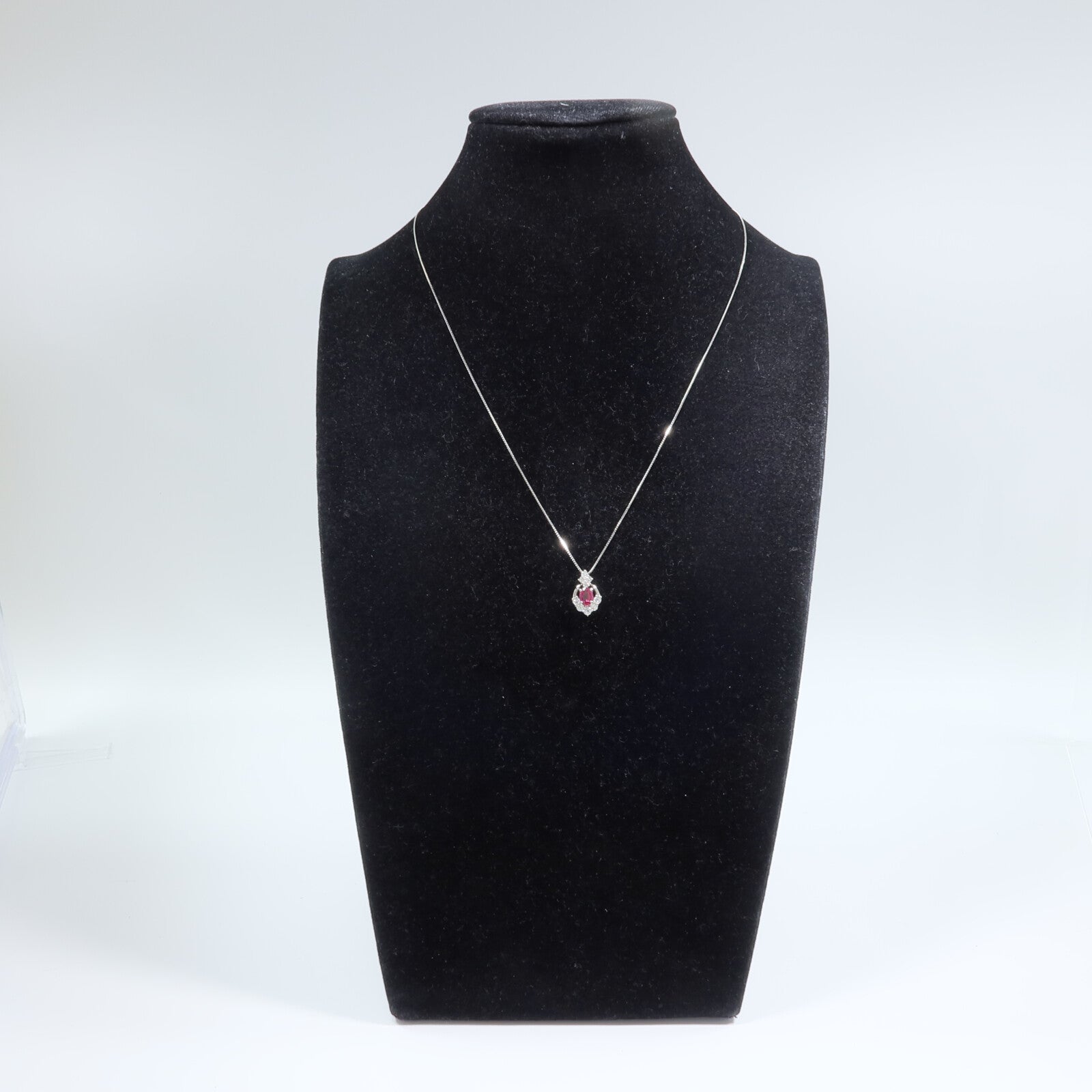 JEWELRY PT900/PT850鉑金Ruby Diamond Necklace紅寶石/鑽石項鍊