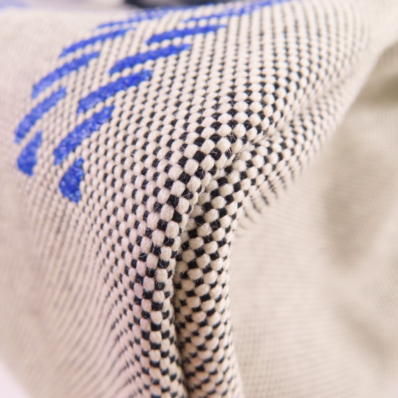 HERMES Brides De Gala Toile H帆布Herbag Zip Retourne PM銀扣手挽肩背兩用袋寶藍色/白色