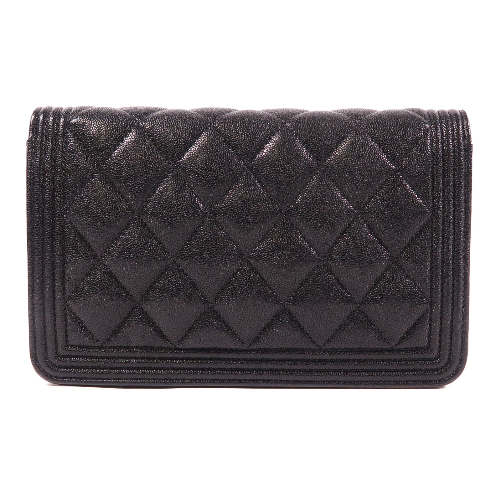 CHANEL 牛皮皮革Boy WOC Wallet On Chain金扣鏈帶肩背袋