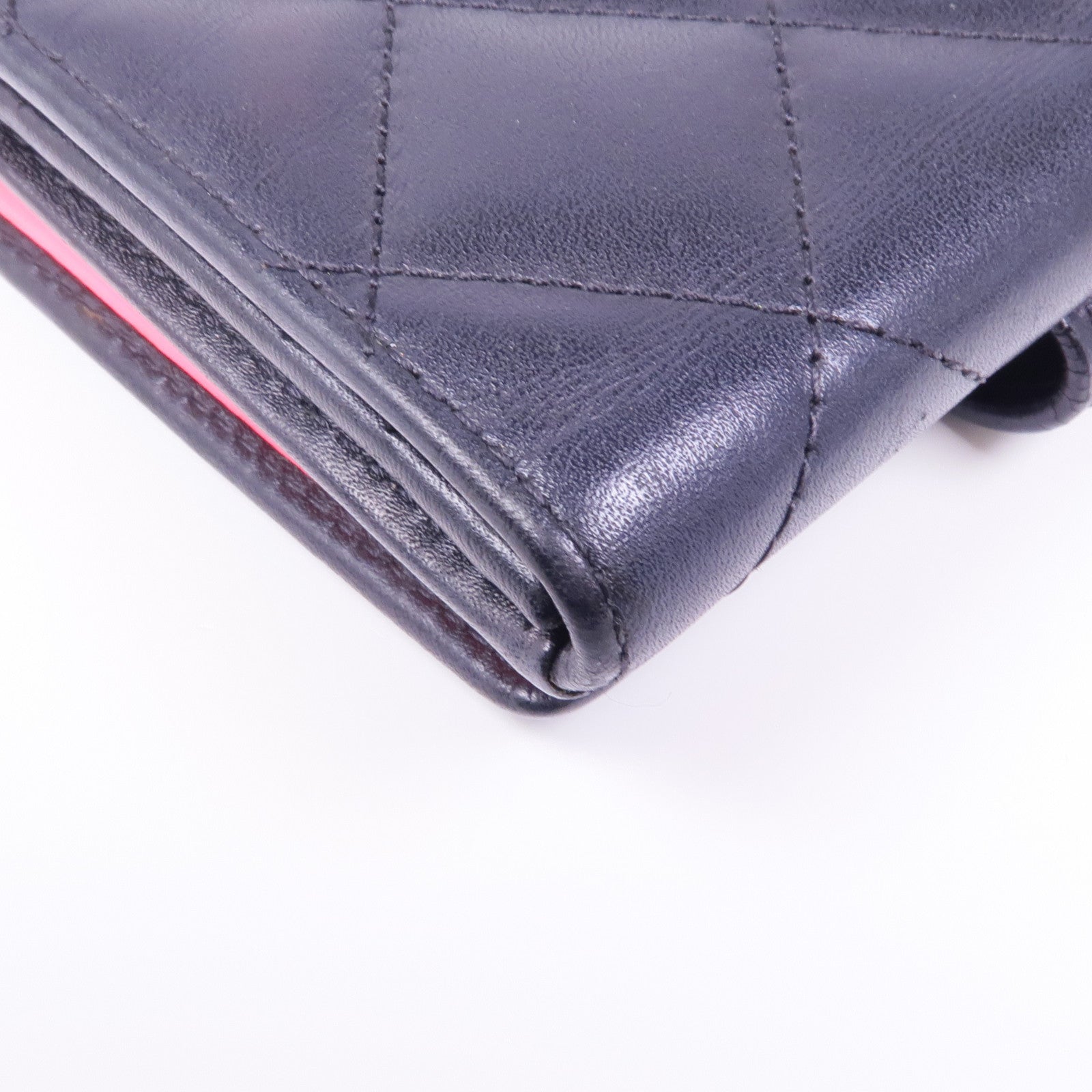 CHANEL 牛皮皮革Cambon Wallet銀扣錢包