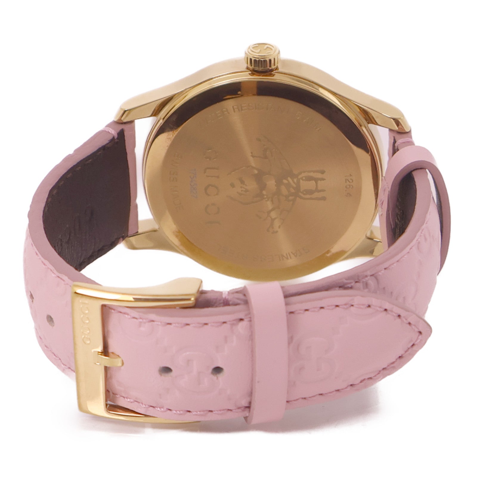 GUCCI G-Timeless不鏽鋼手錶石英機芯粉紅色