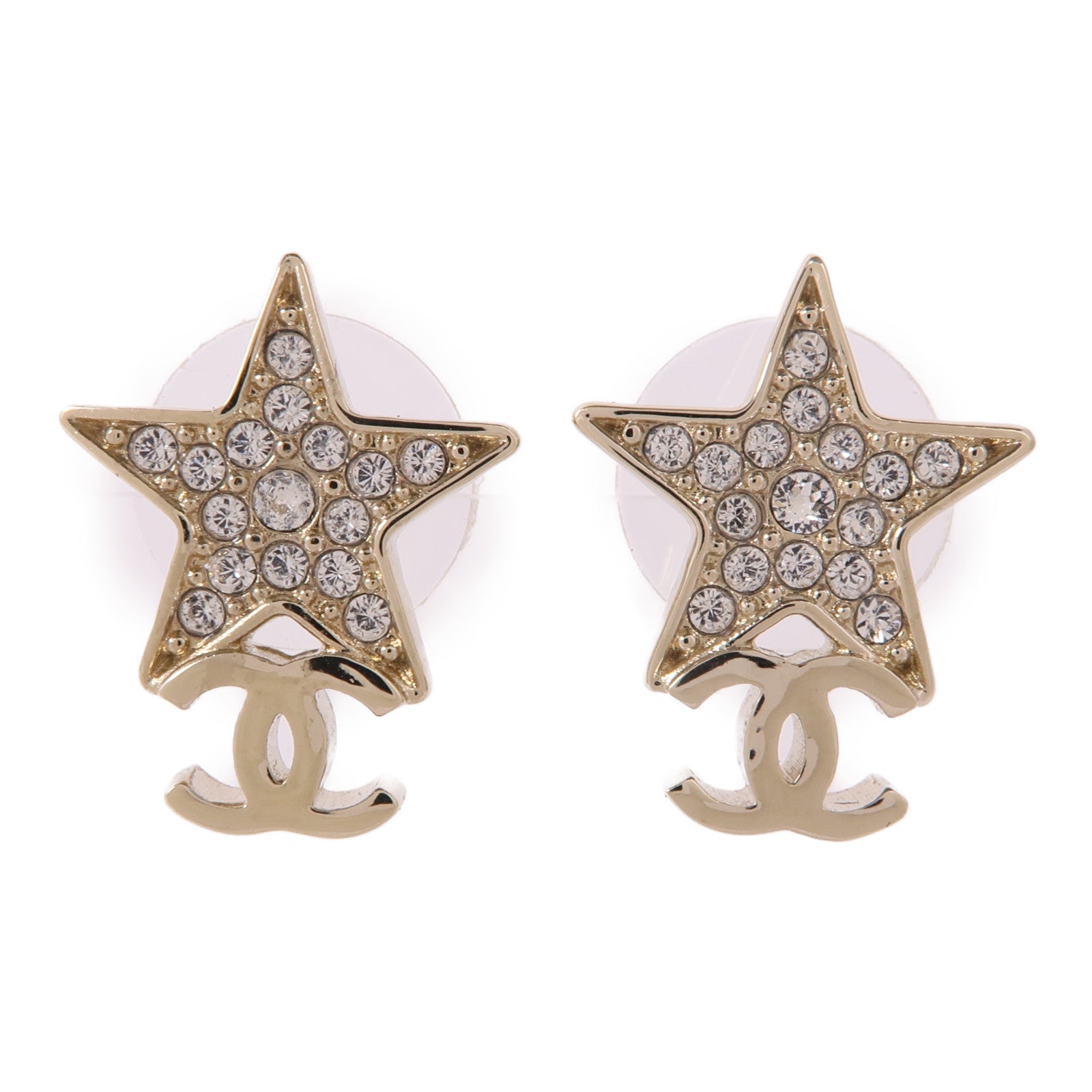 CHANEL CC Earrings Metal Clear/Silver