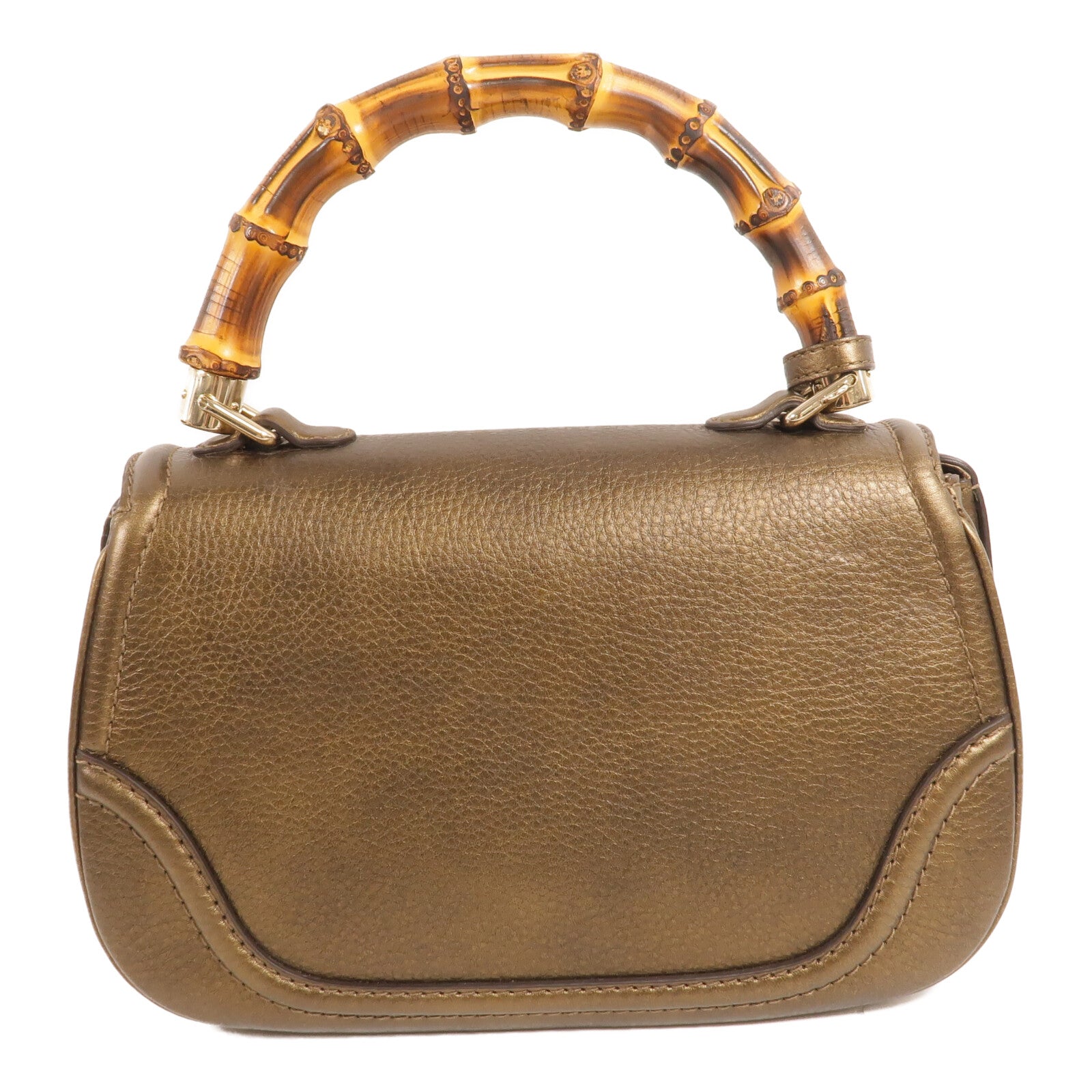 GUCCI 牛皮皮革New Bamboo With Top Handle手挽肩背兩用袋