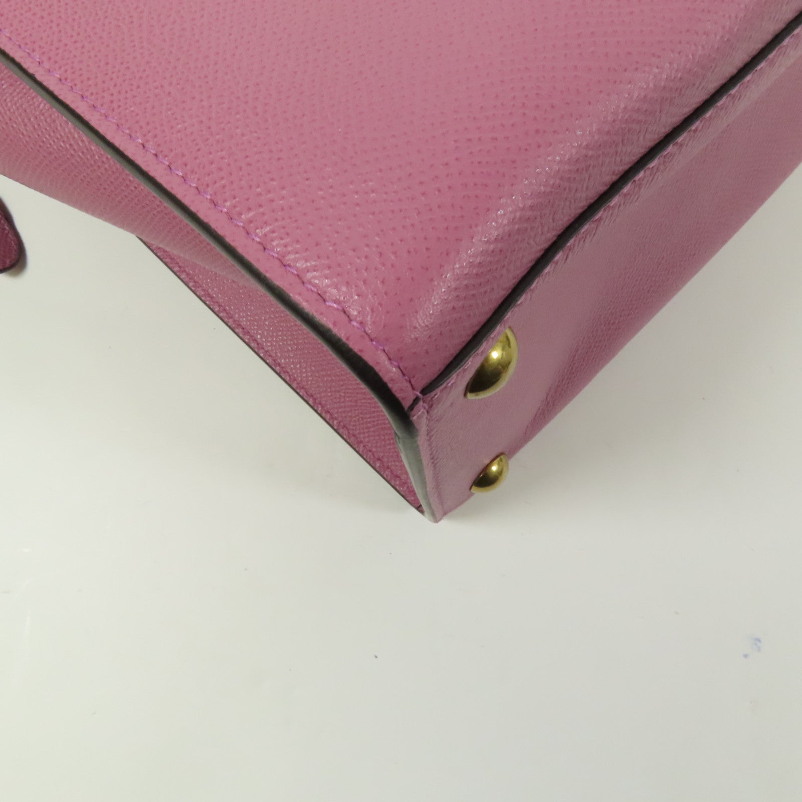 SALVATORE FERRAGAMO GHW Gancini Rounded Tote Bag Calfskin Leather Pink