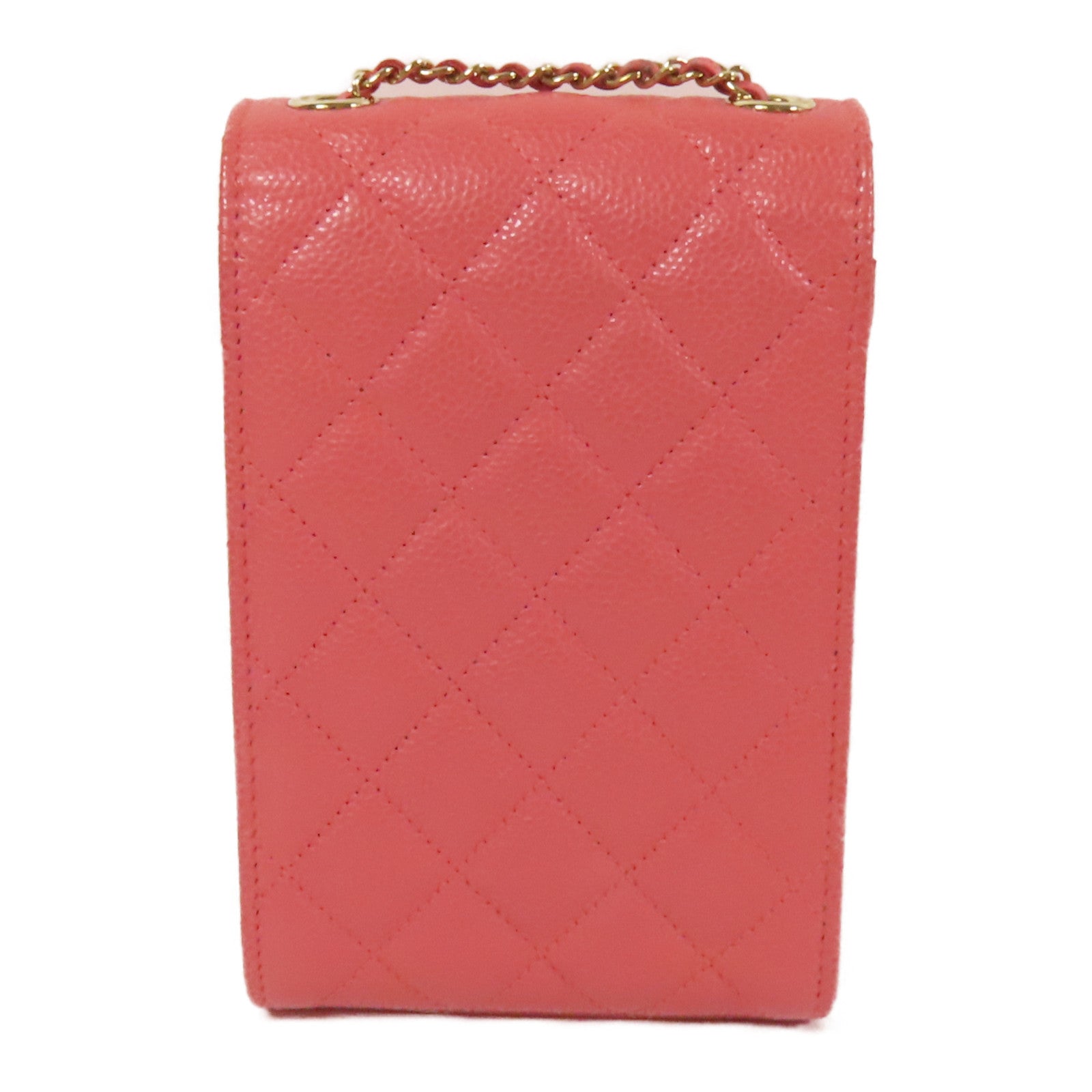 CHANEL 牛皮皮革Phone Bag金扣鏈帶肩背袋