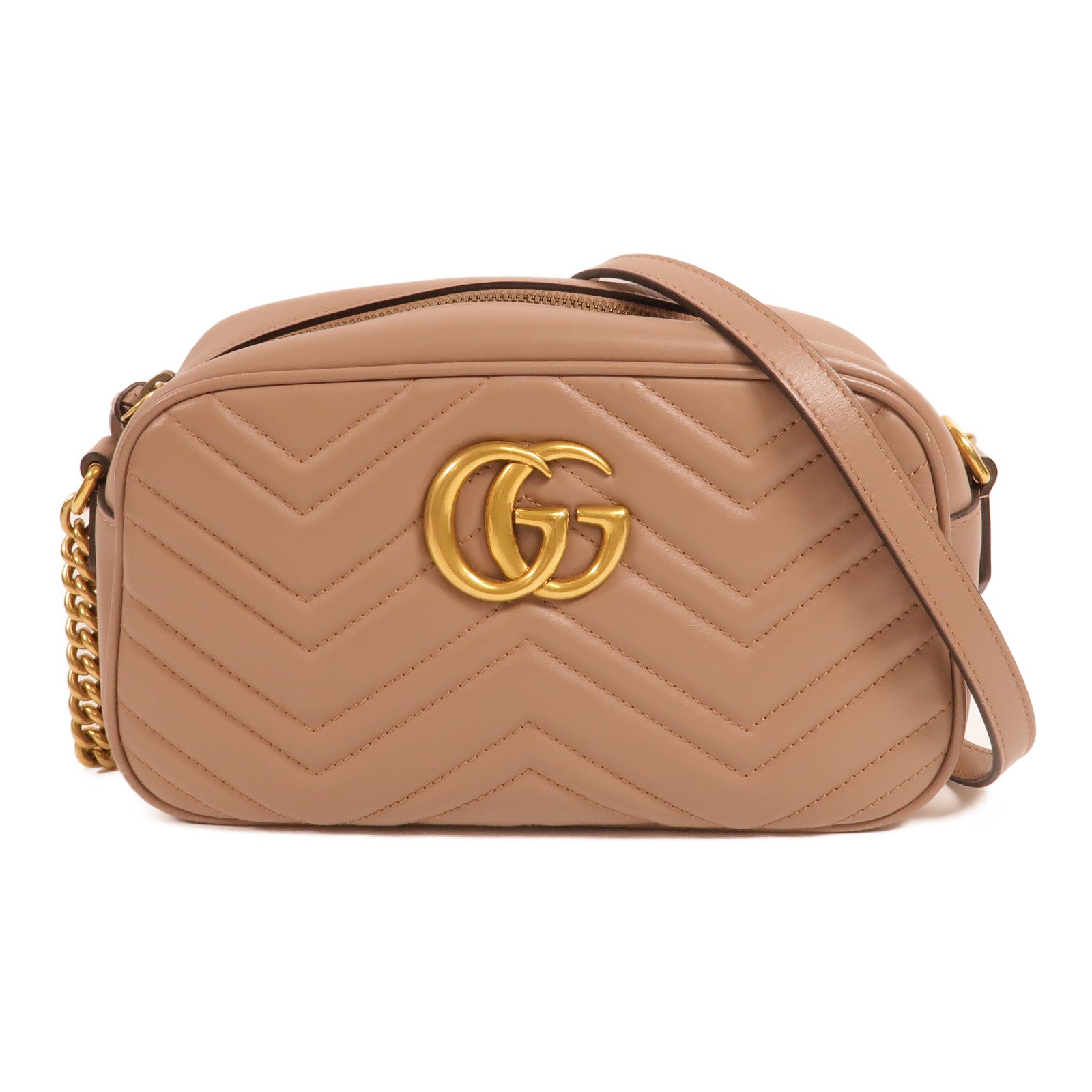 GUCCI 牛皮皮革GG Marmont Small鏈帶肩背袋