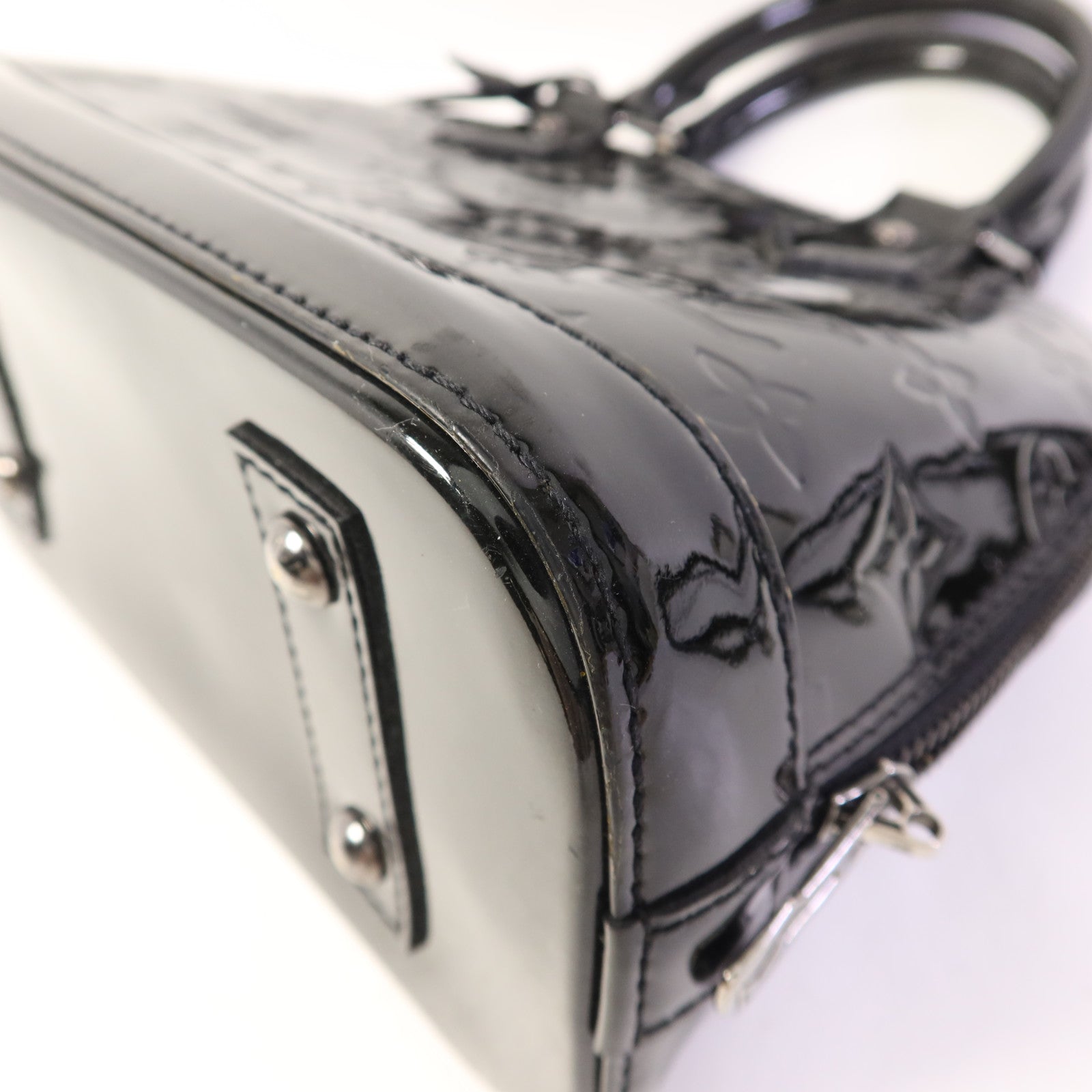 LOUIS VUITTON Vernis Alma BB銀扣手挽肩背兩用袋