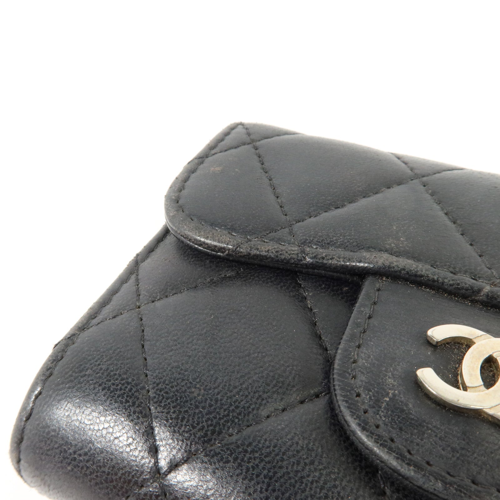 CHANEL 羊皮皮革Card Case銀扣卡片套
