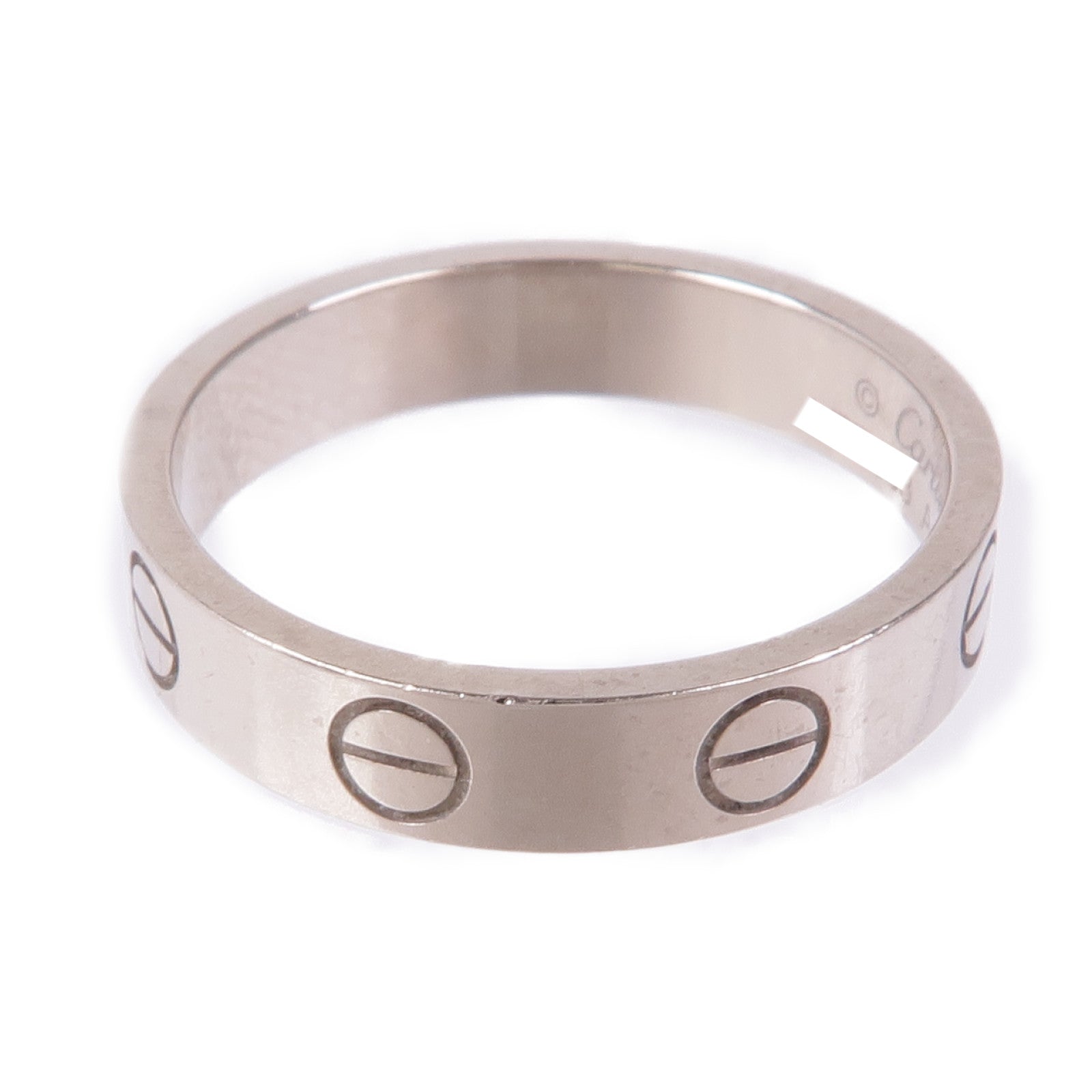 CARTIER 18K白金Mini Love Ring戒指Cartier#50/US#5