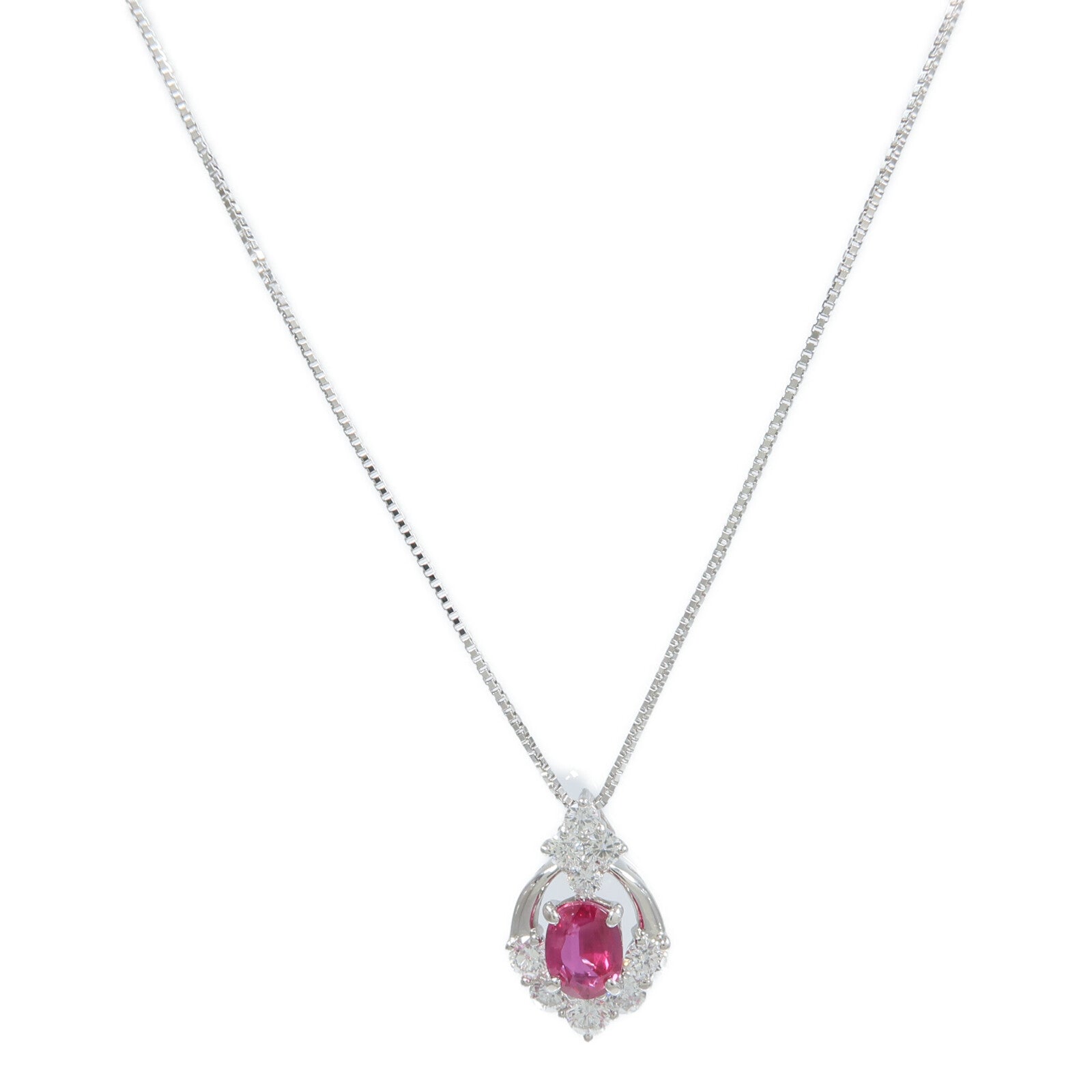 JEWELRY PT900/PT850鉑金Ruby Diamond Necklace紅寶石/鑽石項鍊