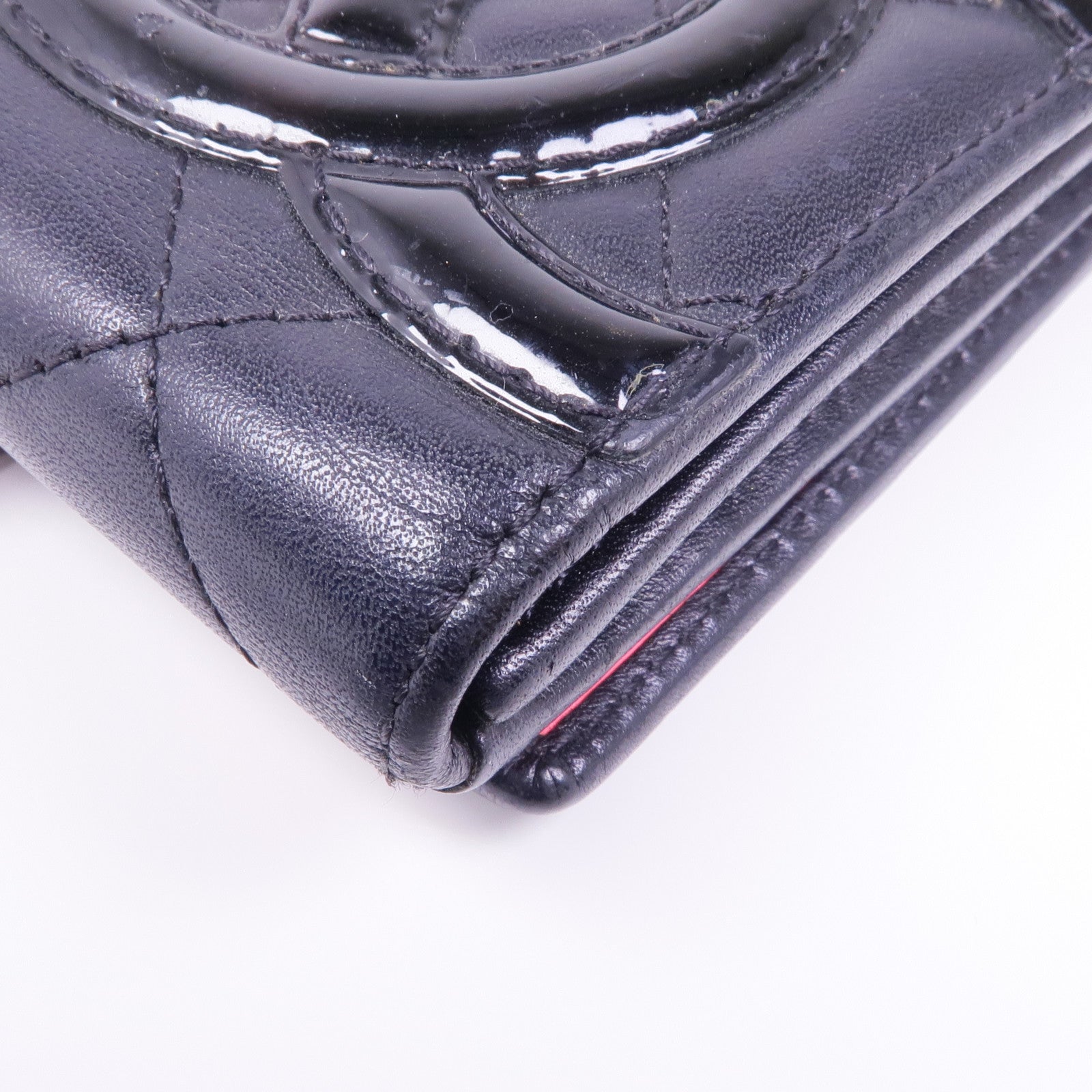 CHANEL 牛皮皮革Cambon Wallet銀扣錢包