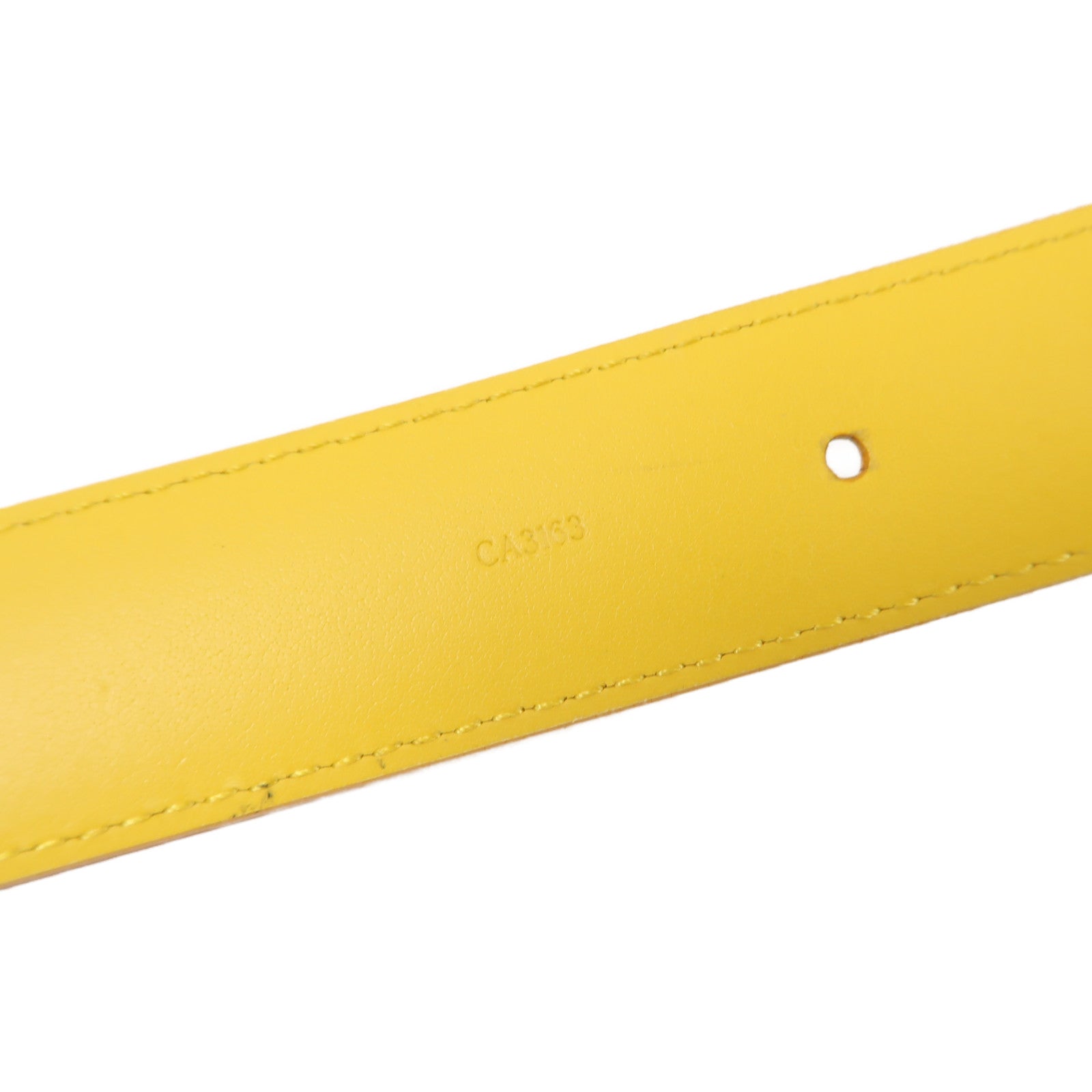 LOUIS VUITTON Monogram Belt皮帶金扣黃色
