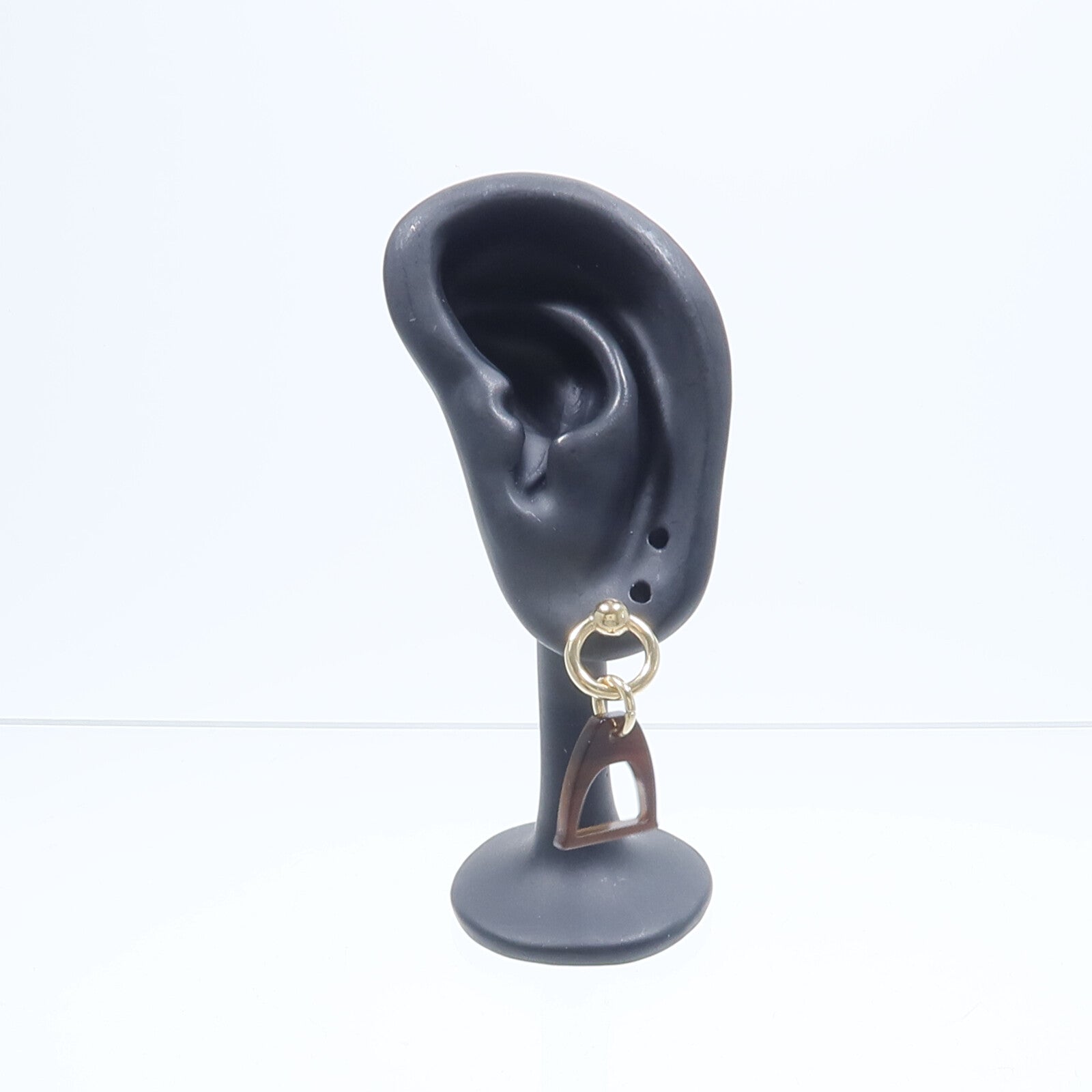 HERMES 水牛角/金屬Amulette Equestre Earrings耳環