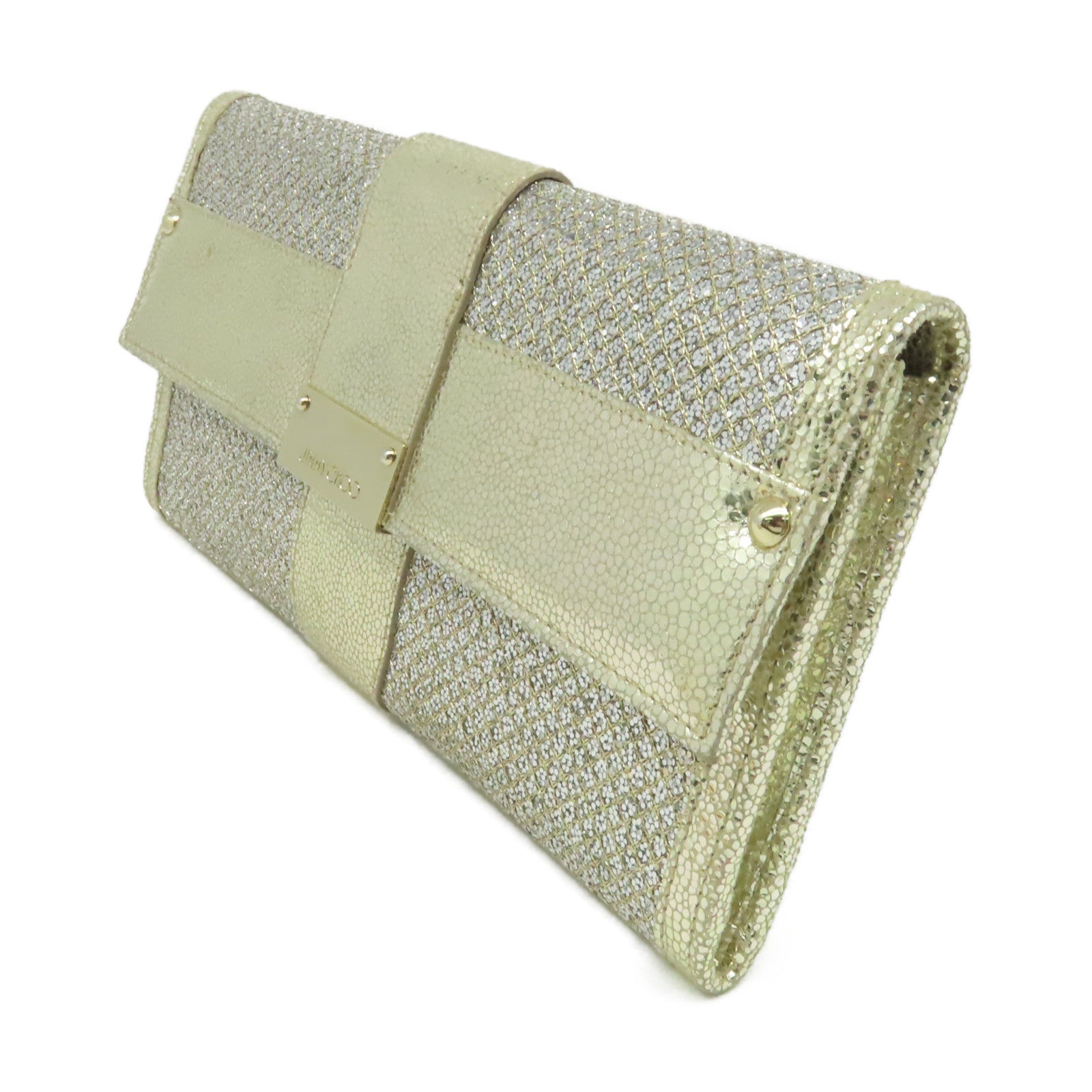 JIMMY CHOO 【激減優惠】金蔥粉Glitter Clutch手拿包金色