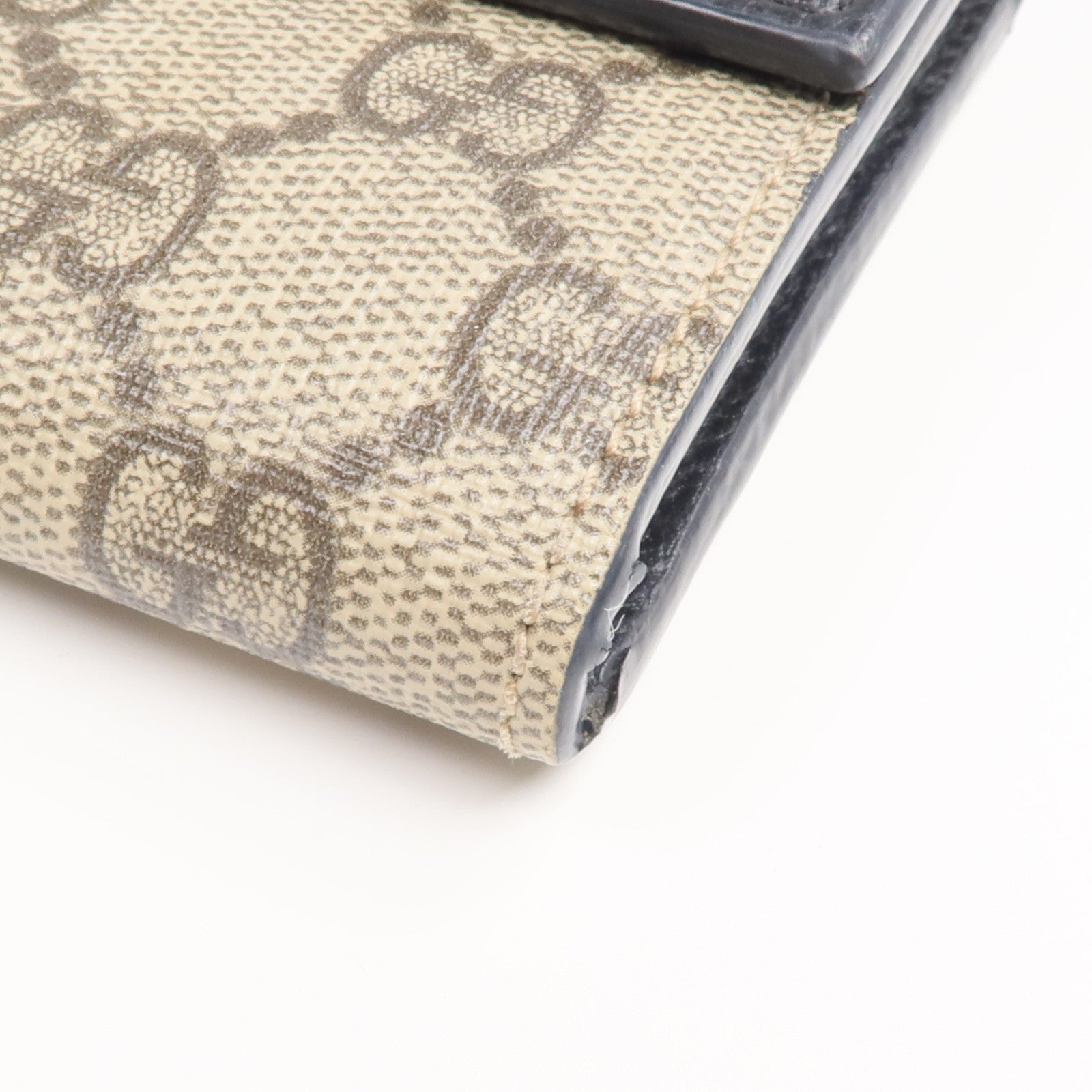 GUCCI 塗層帆布/皮革Long Wallet金扣長錢包