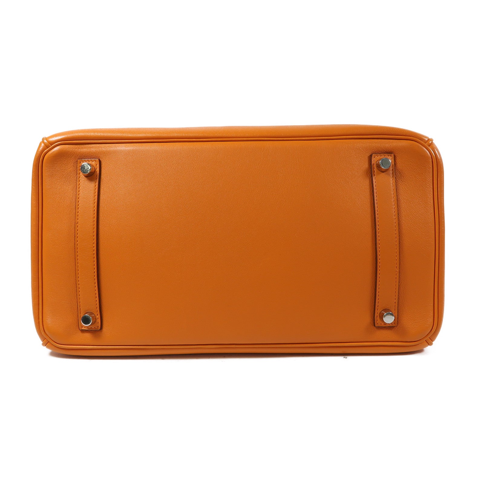 HERMES Swift皮革Birkin 35銀扣手挽袋Orange橙色