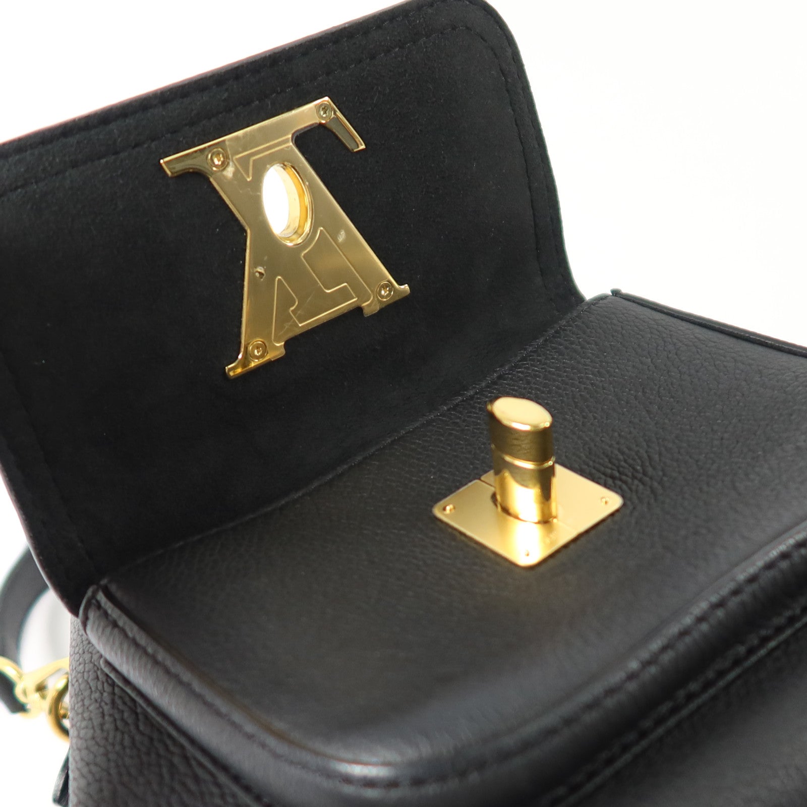 LOUIS VUITTON 牛皮皮革Lockme Bucket金扣手挽袋