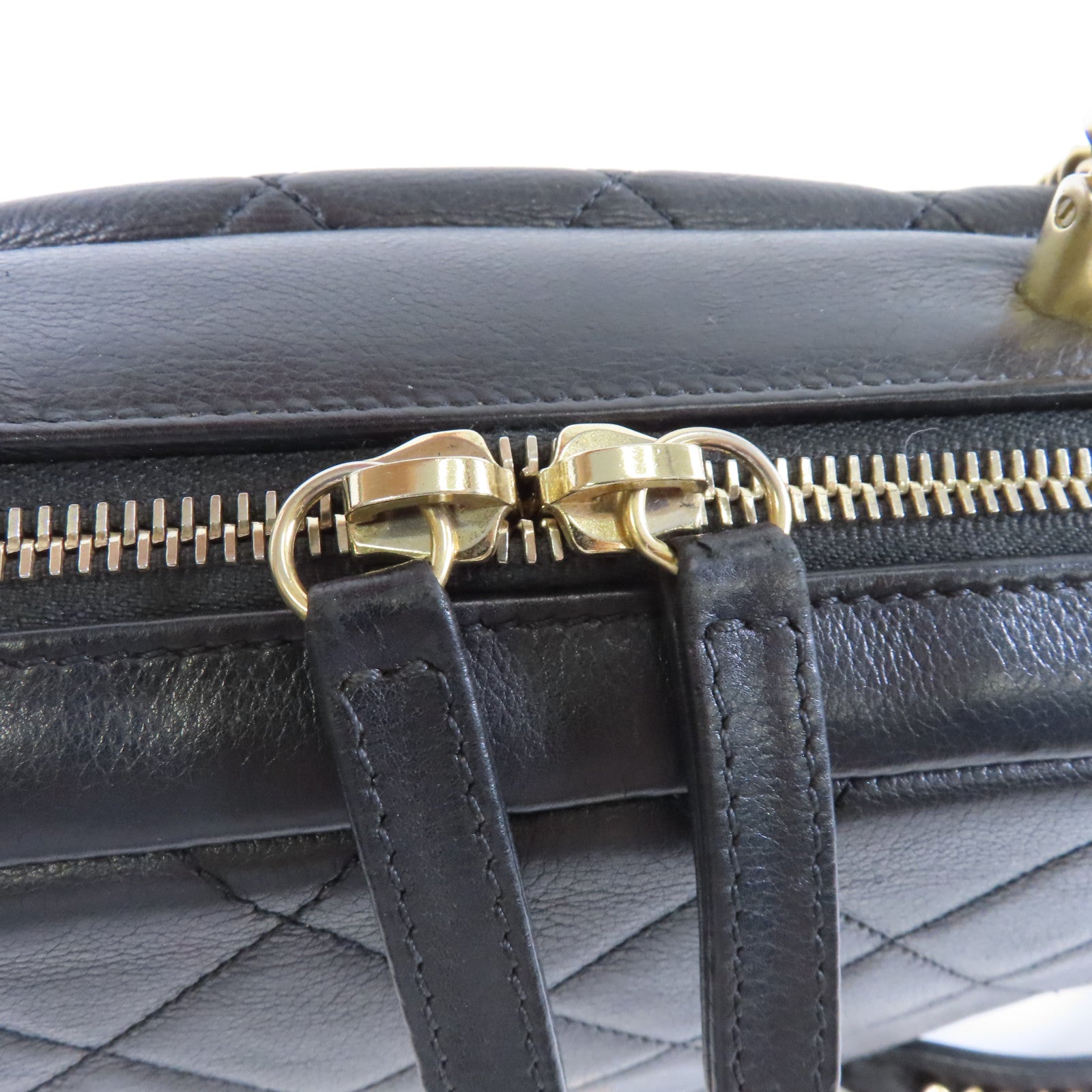 CHANEL 菱格羊皮皮革2way Shoulder Bag金扣手挽肩背兩用袋黑色