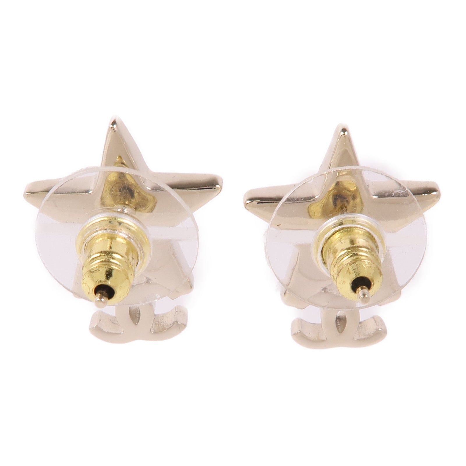 CHANEL CC Earrings Metal Clear/Silver